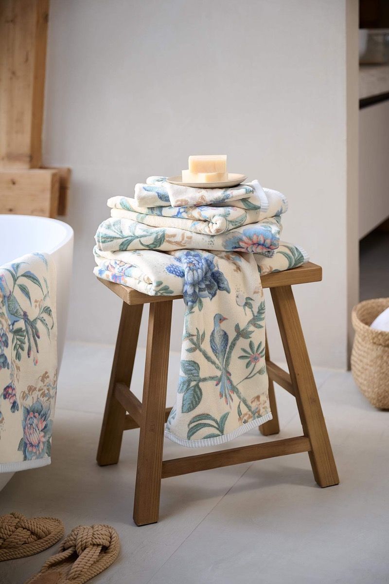 Guesttowel Set/3 Secret Garden White/Blue 30x50cm