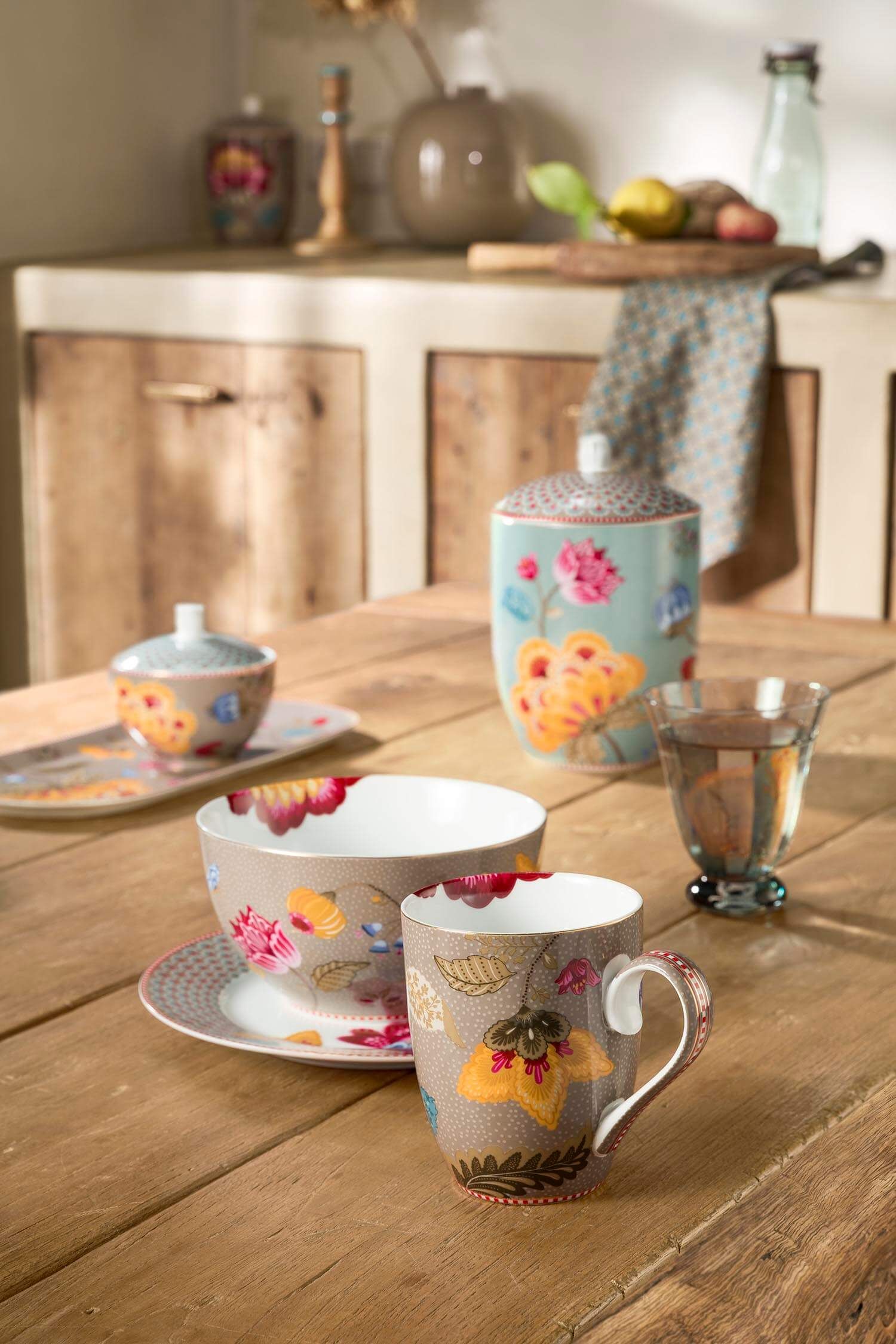 Set/3 Breakfast Set Blooming Tales Fantasy Khaki