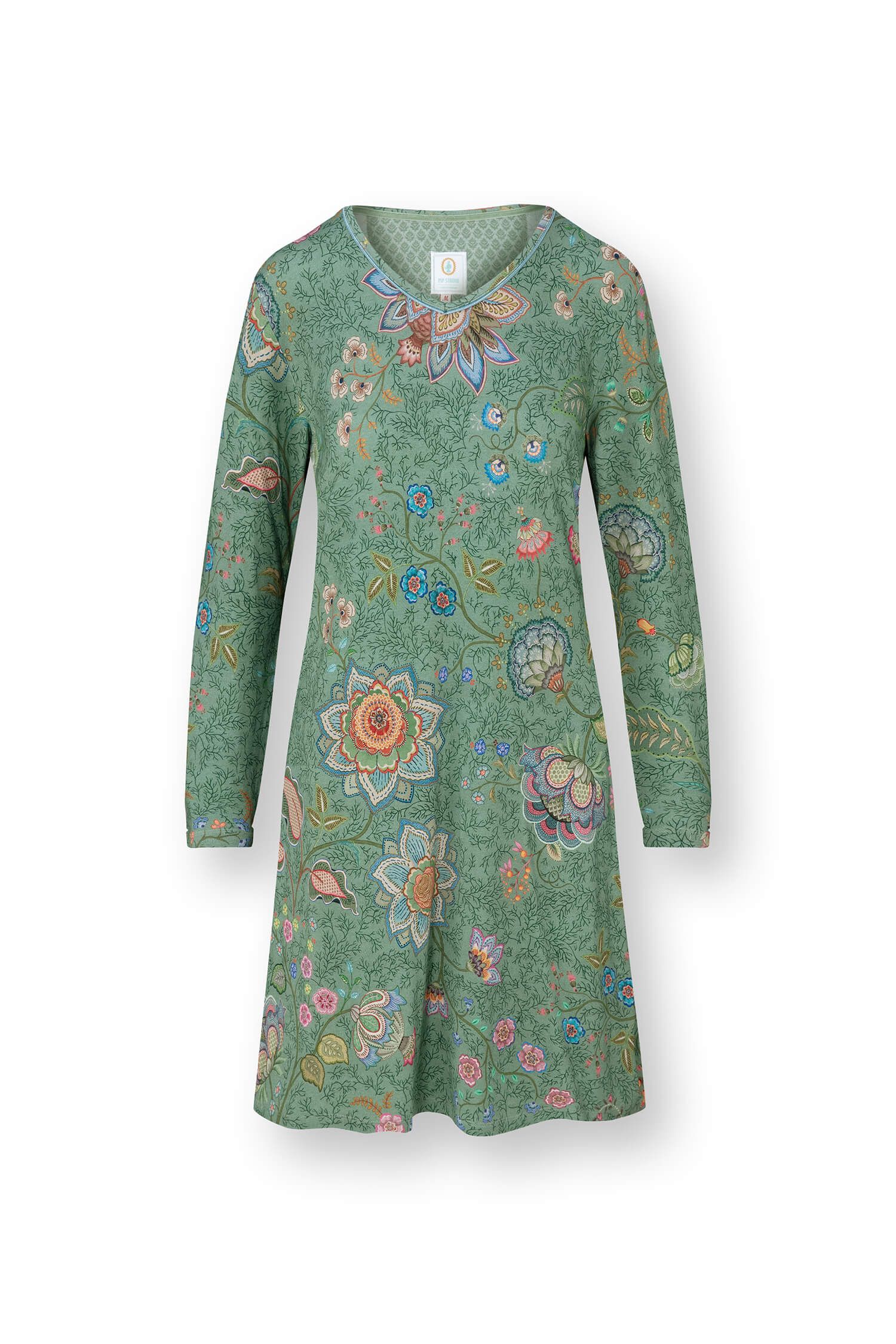 Dana Long Sleeve Nightdress Mumbai Morning Green