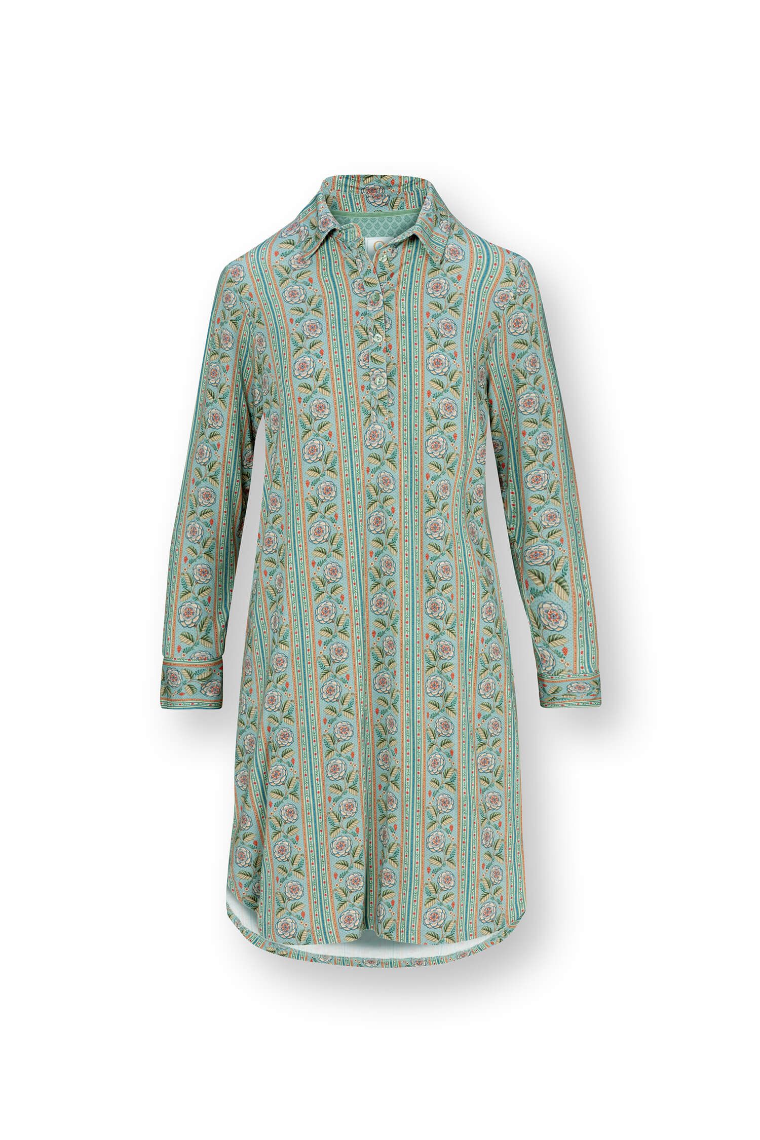 Daaltje Long Sleeve Nightdress Rosa Rani Blue