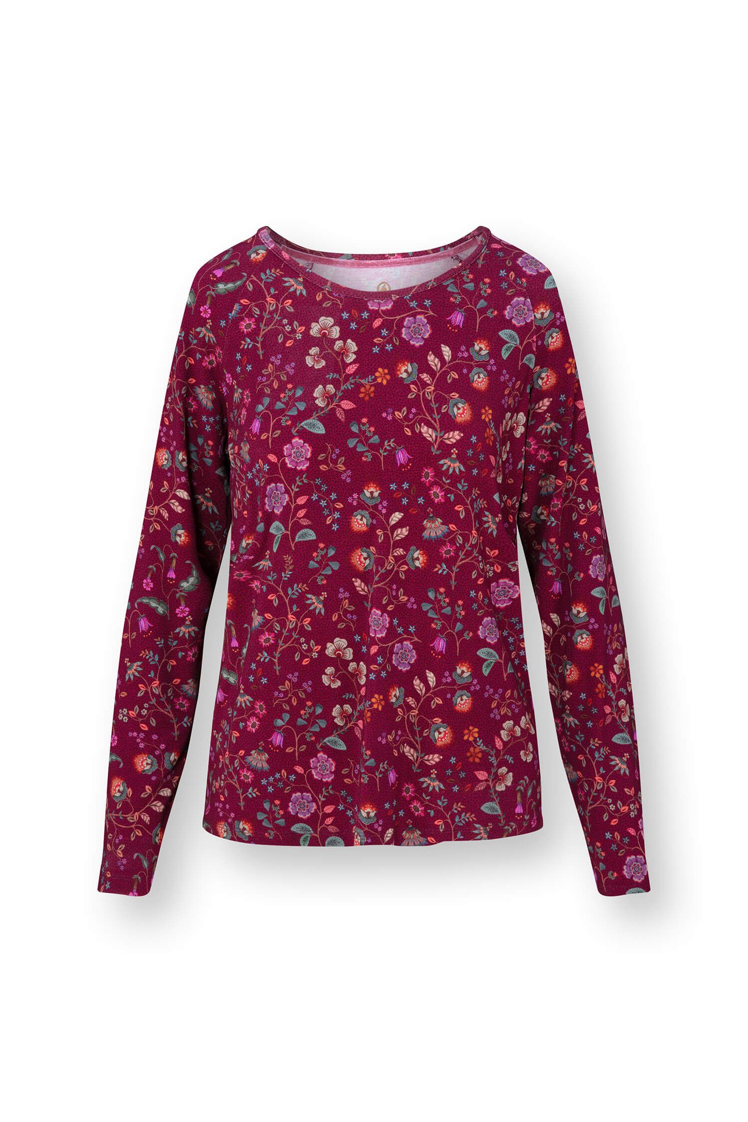 Tina Long Sleeve Top Flora Bangalore Dark Pink