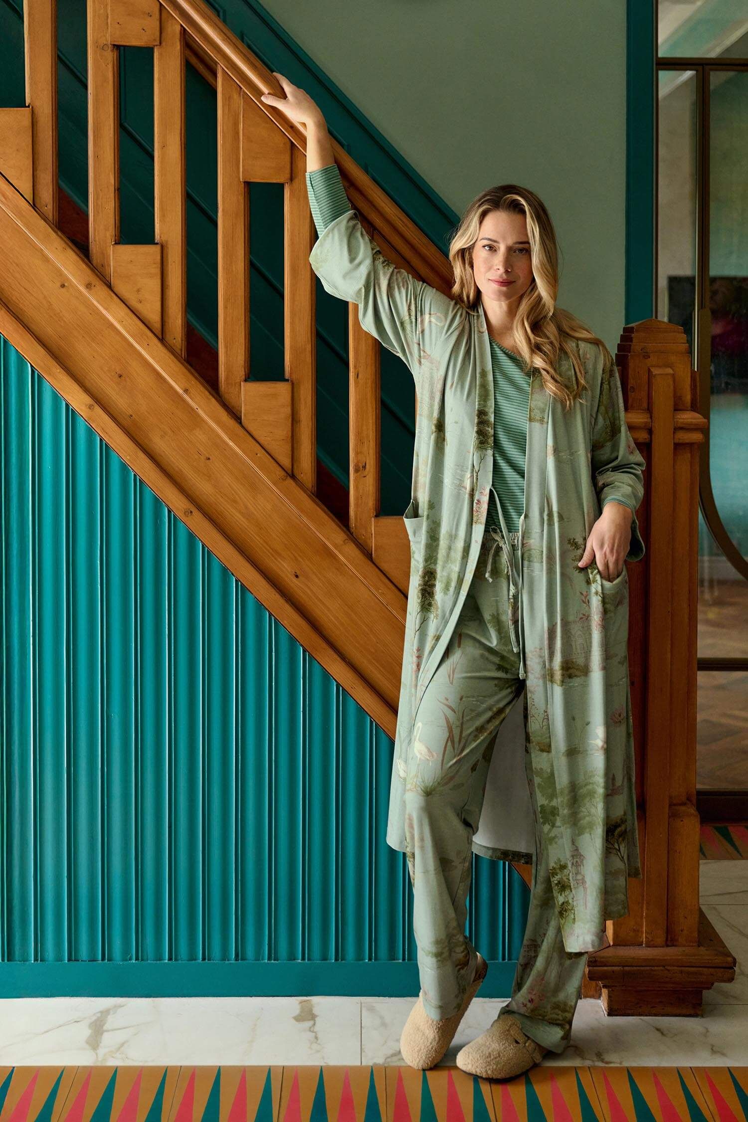 Belin Long Trousers Darjeeling Days Green