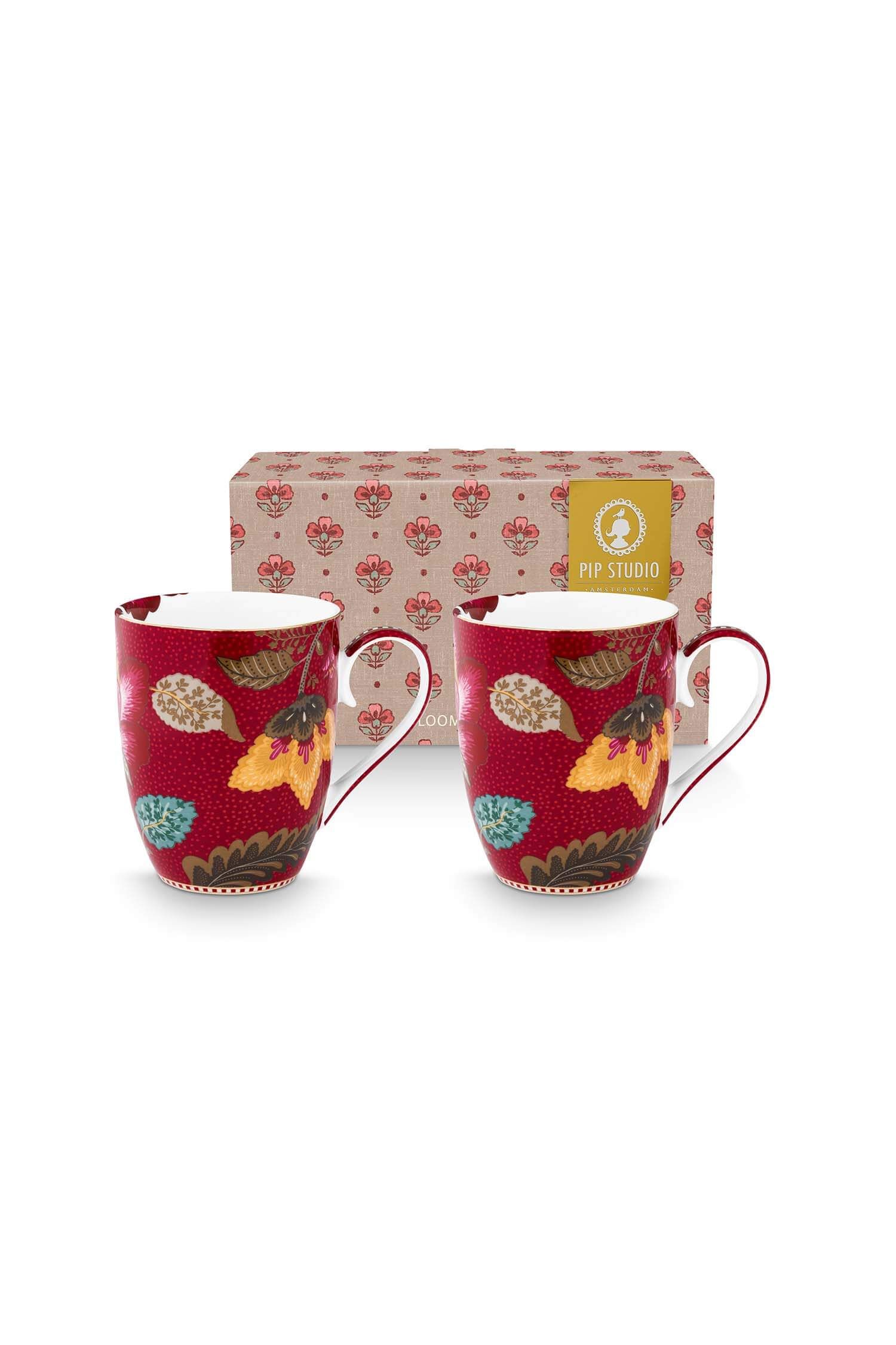 Set/2 Mugs Blooming Tales Fantasy Dark Red 365ml