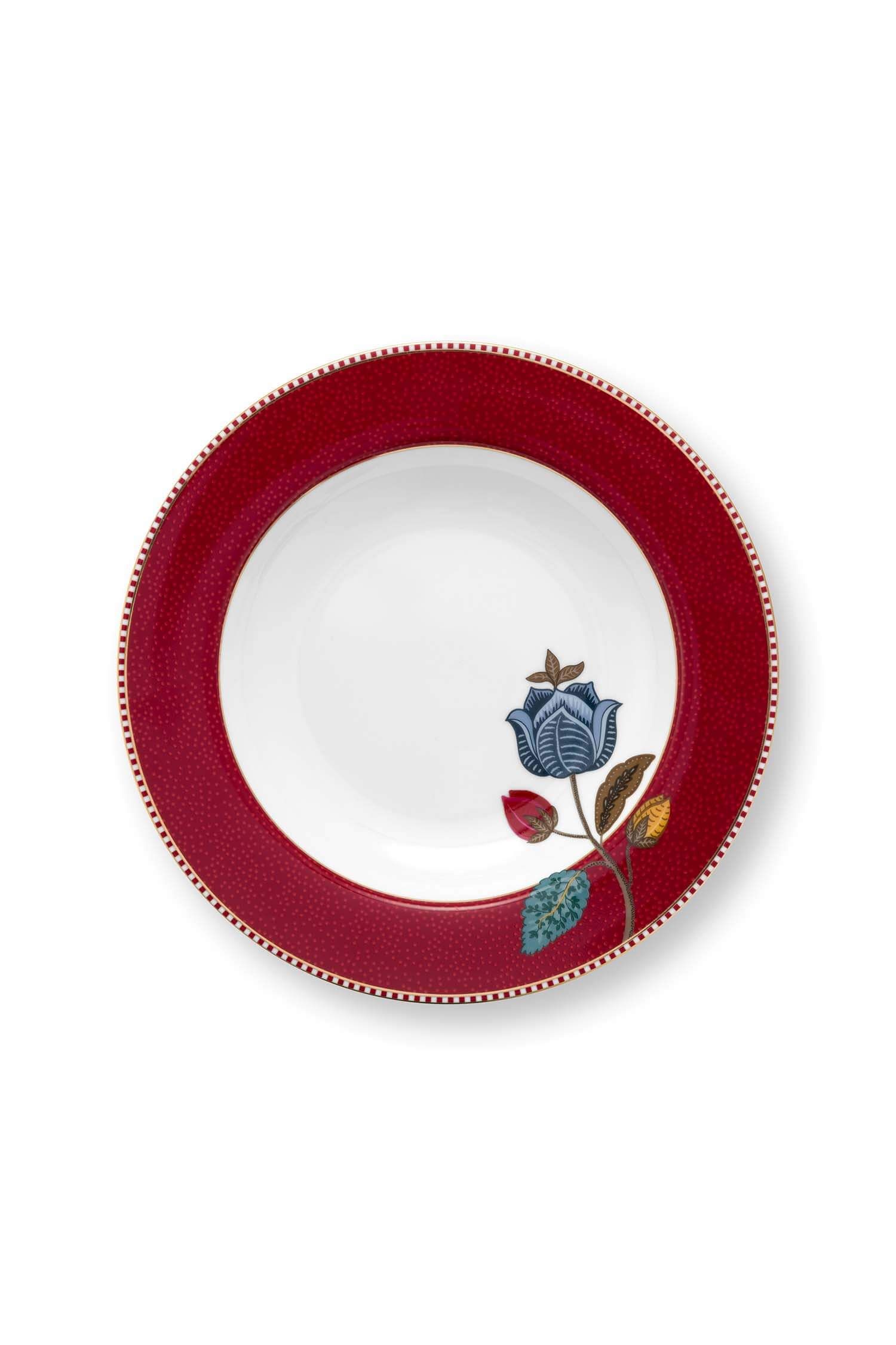 Soup Plate Blooming Tales Dark Red 21.5cm