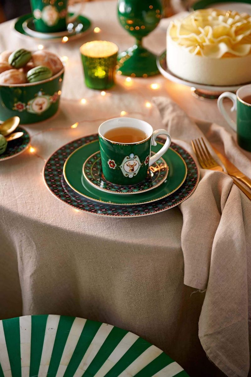 Mug Love Birds Medallion Deer Dark Green 150ml
