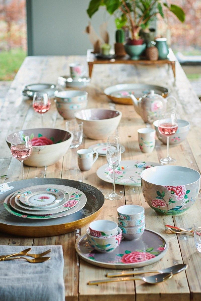 Plate Blushing Birds Khaki 21cm