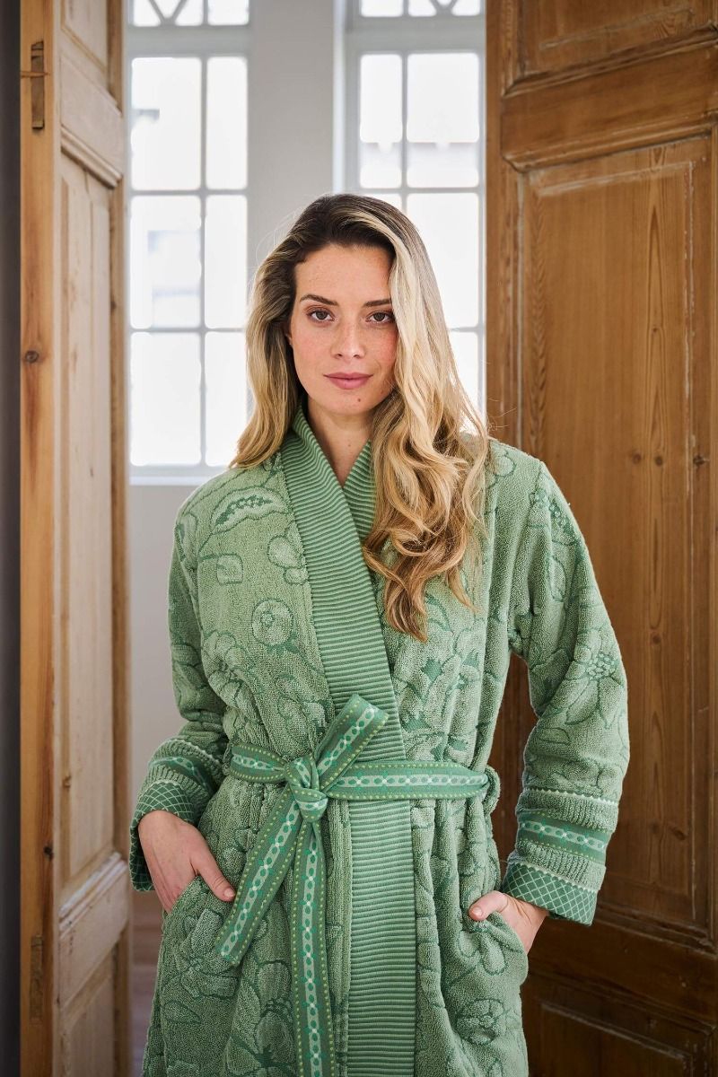 Bathrobe Jasmin Jacquard Green