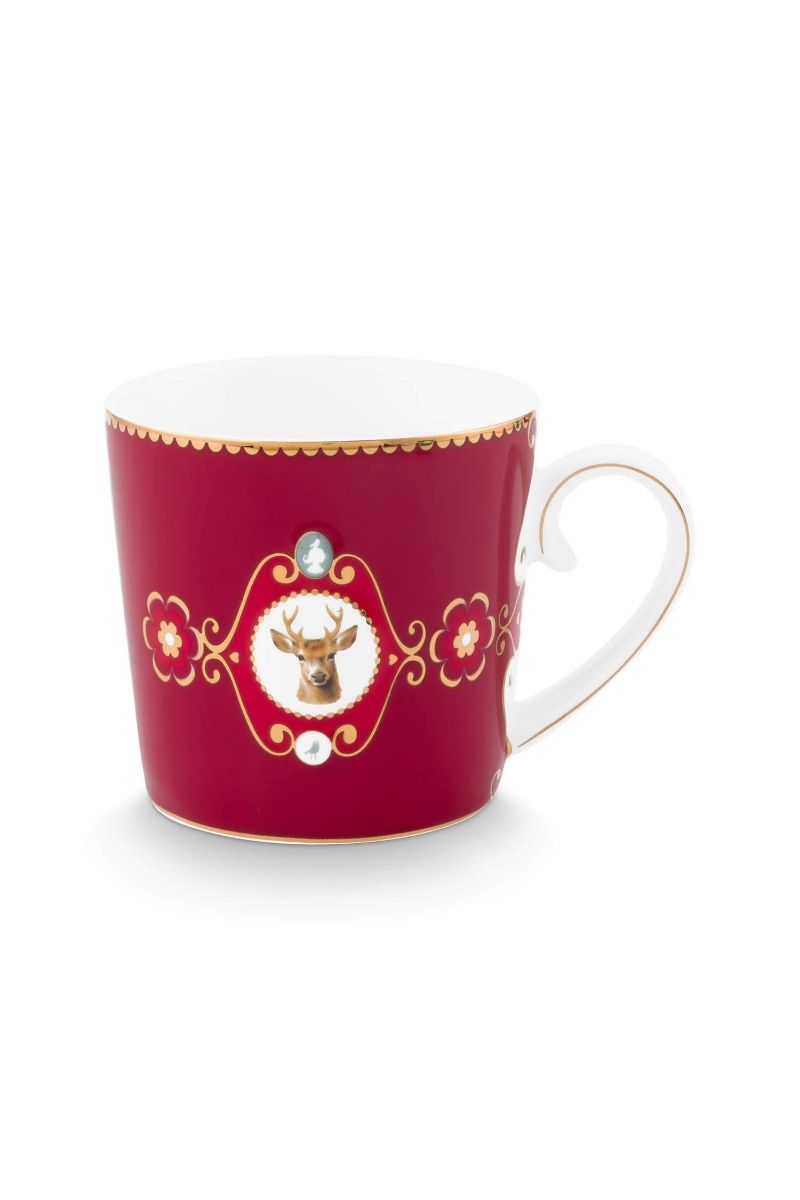 Mug Love Birds Medallion Deer Dark Red 150ml