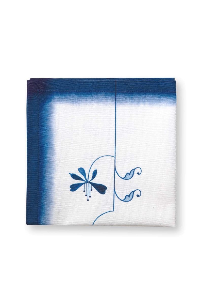 Set/2 Napkins Pip & The Blue Bird Flower Blue