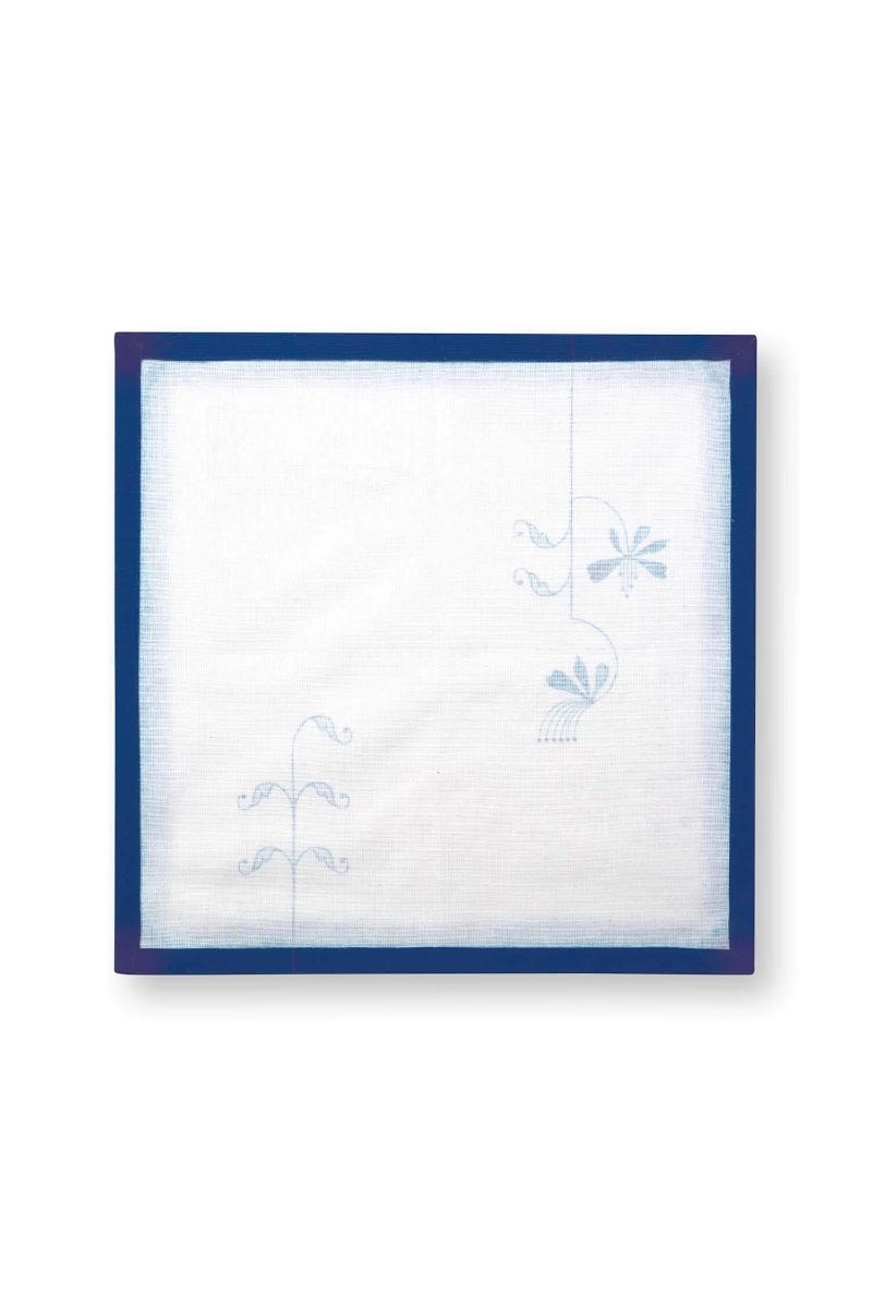 Set/2 Napkins Pip & The Blue Bird Flower Blue