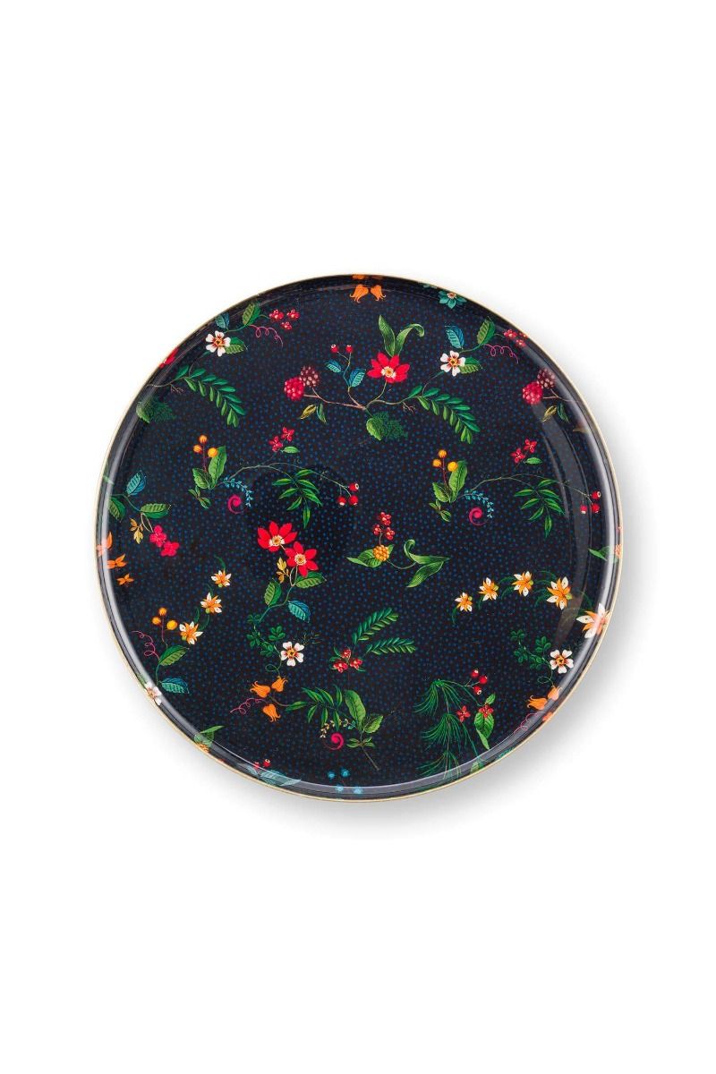 Tray Metal Sphere Berry Blues Blue 24cm