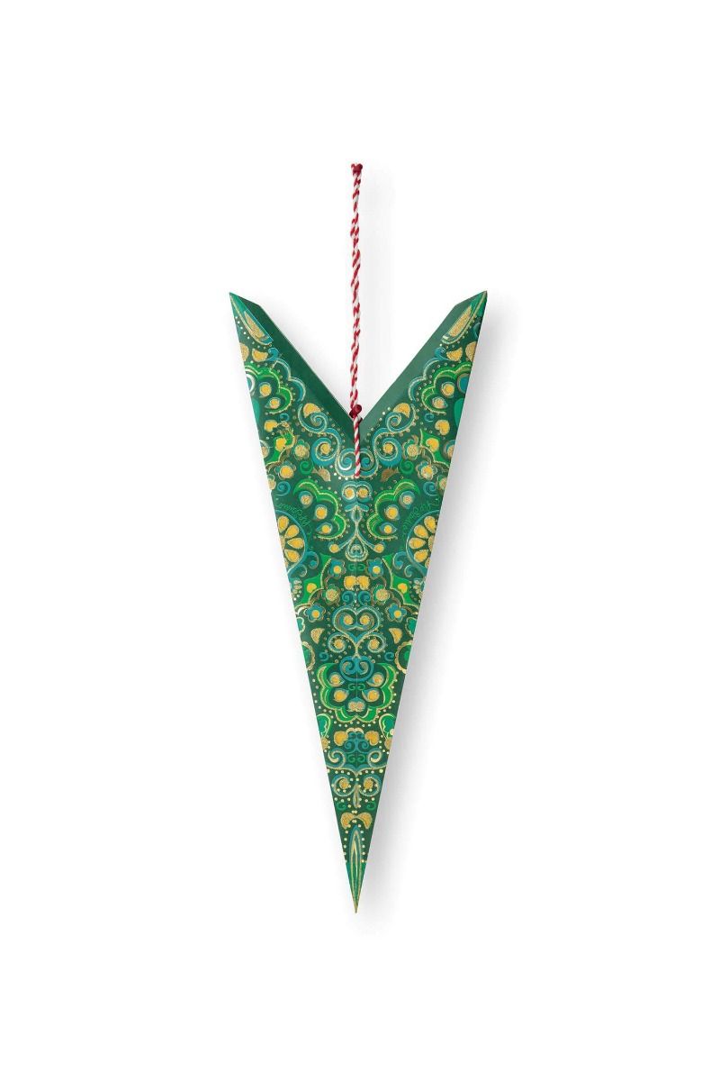 Christmas Star Paper Overall Print Dark Green 110cm