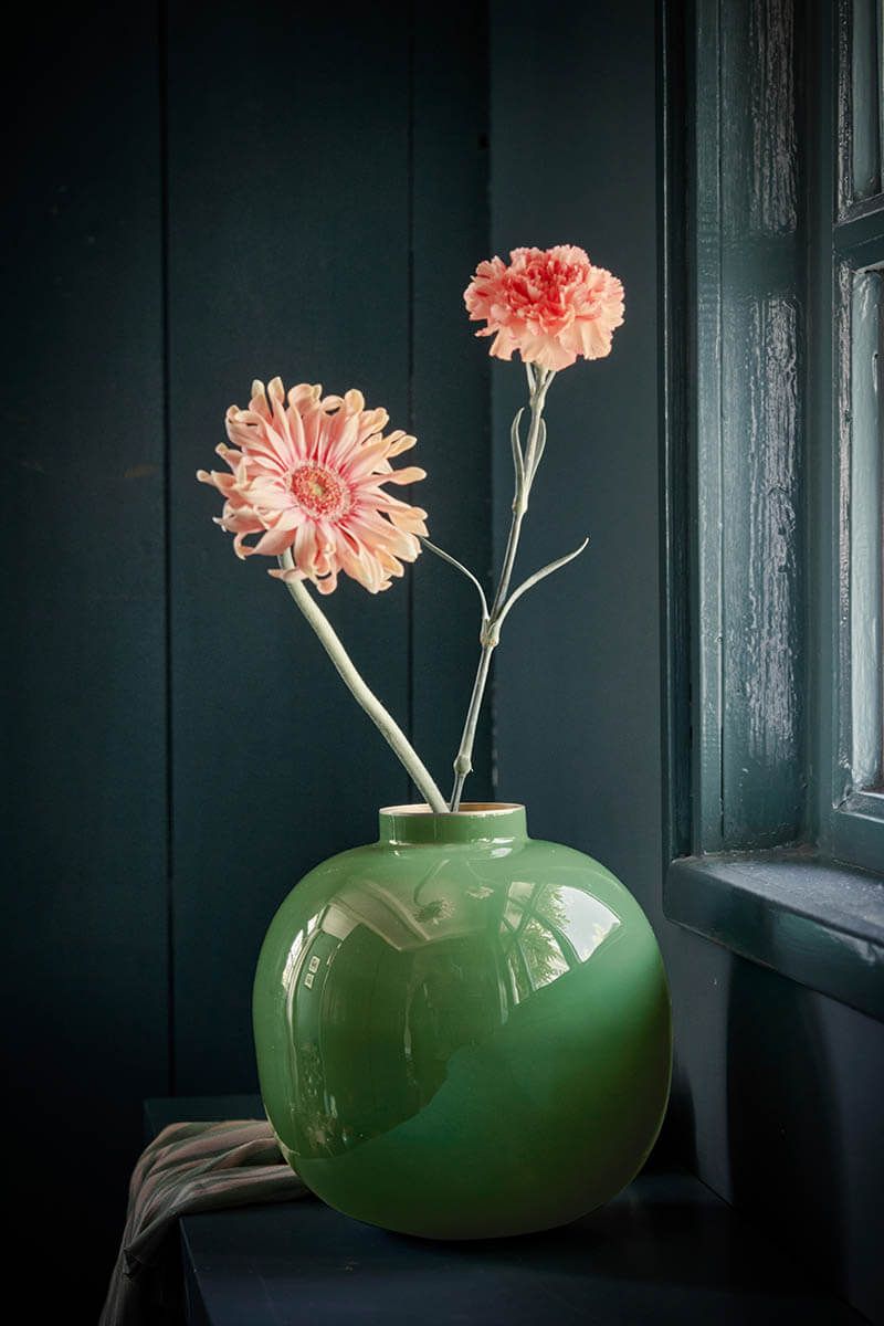 Metal Vase Green 23cm