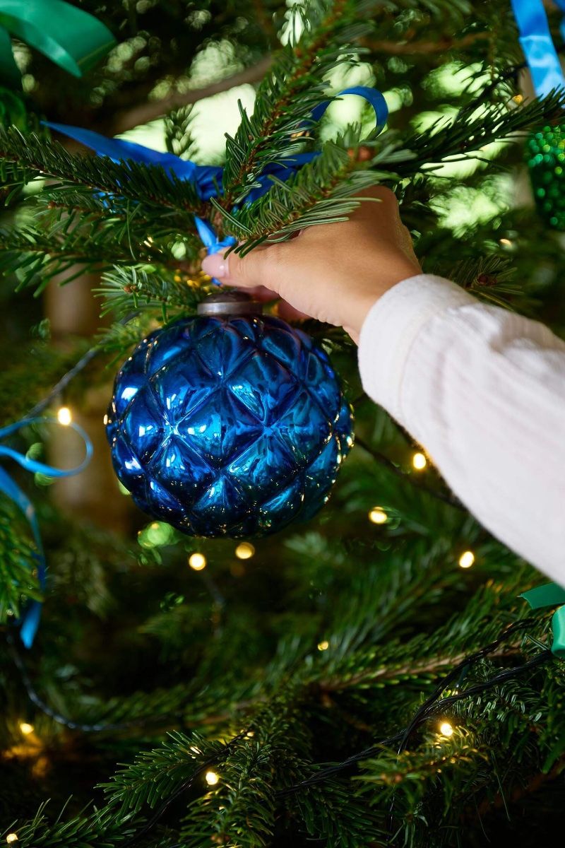 Ornament Glass Dark Blue 12cm