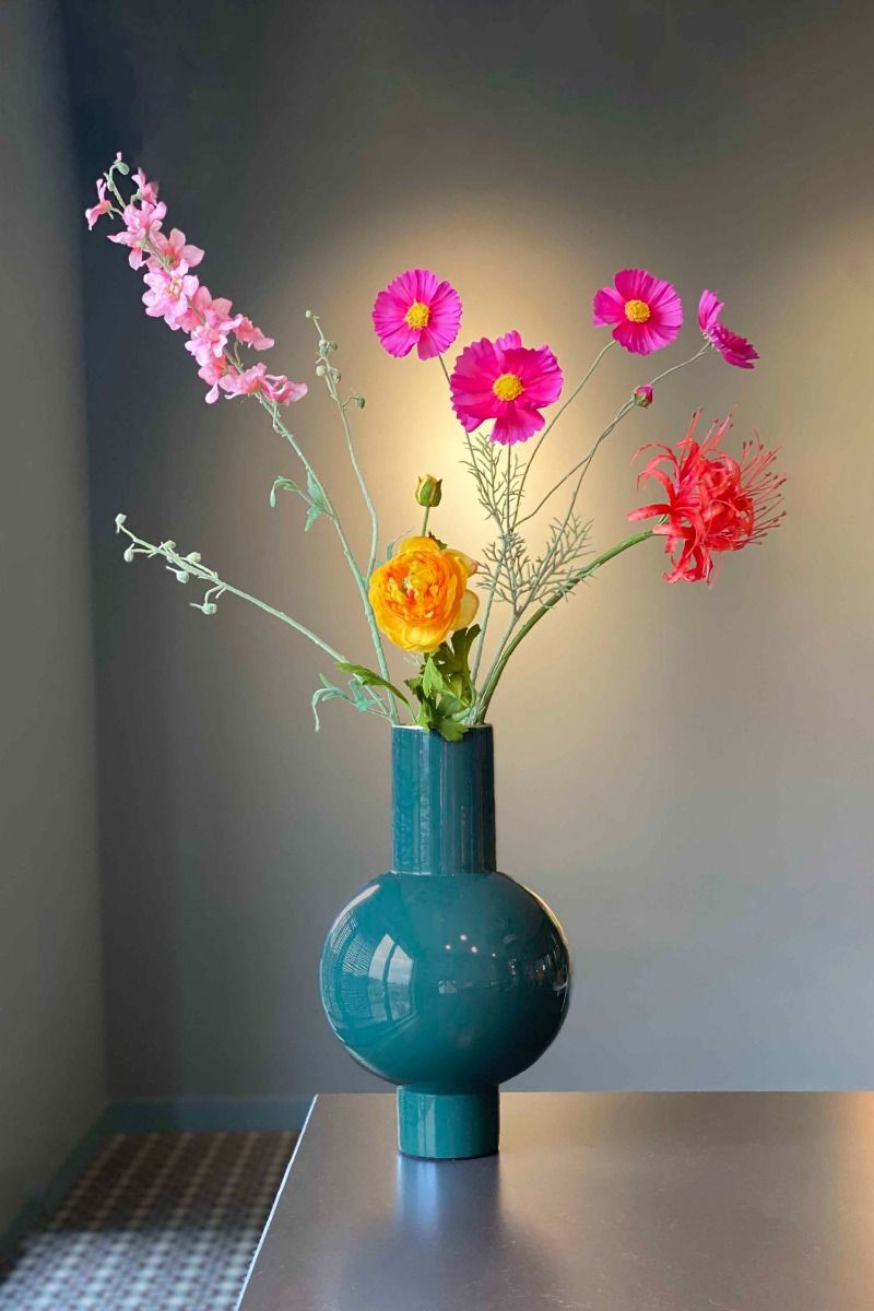 Metal Vase Dark Green 40cm