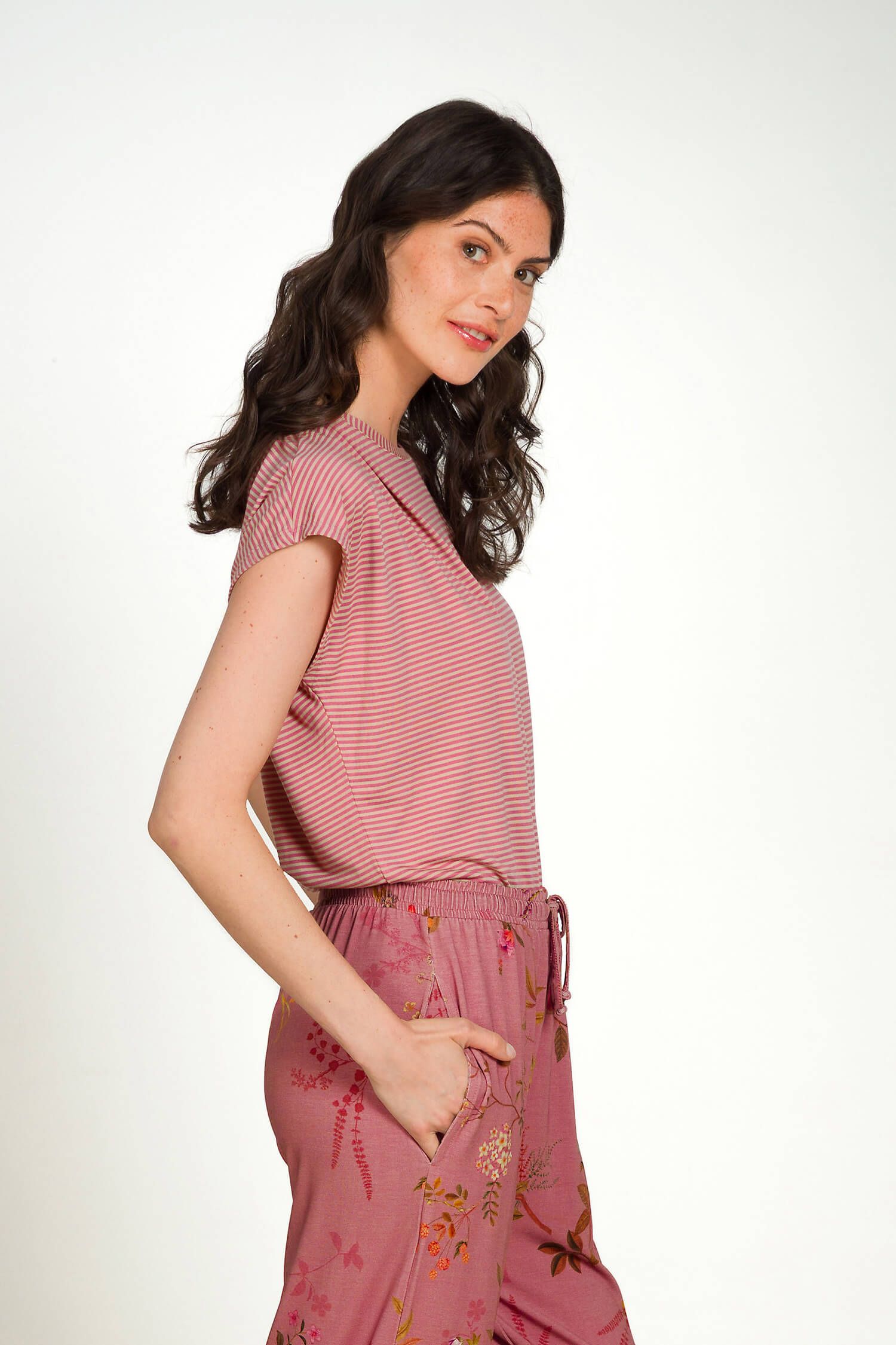 Tatum Short Sleeve Top Little Sumo Stripes Pink