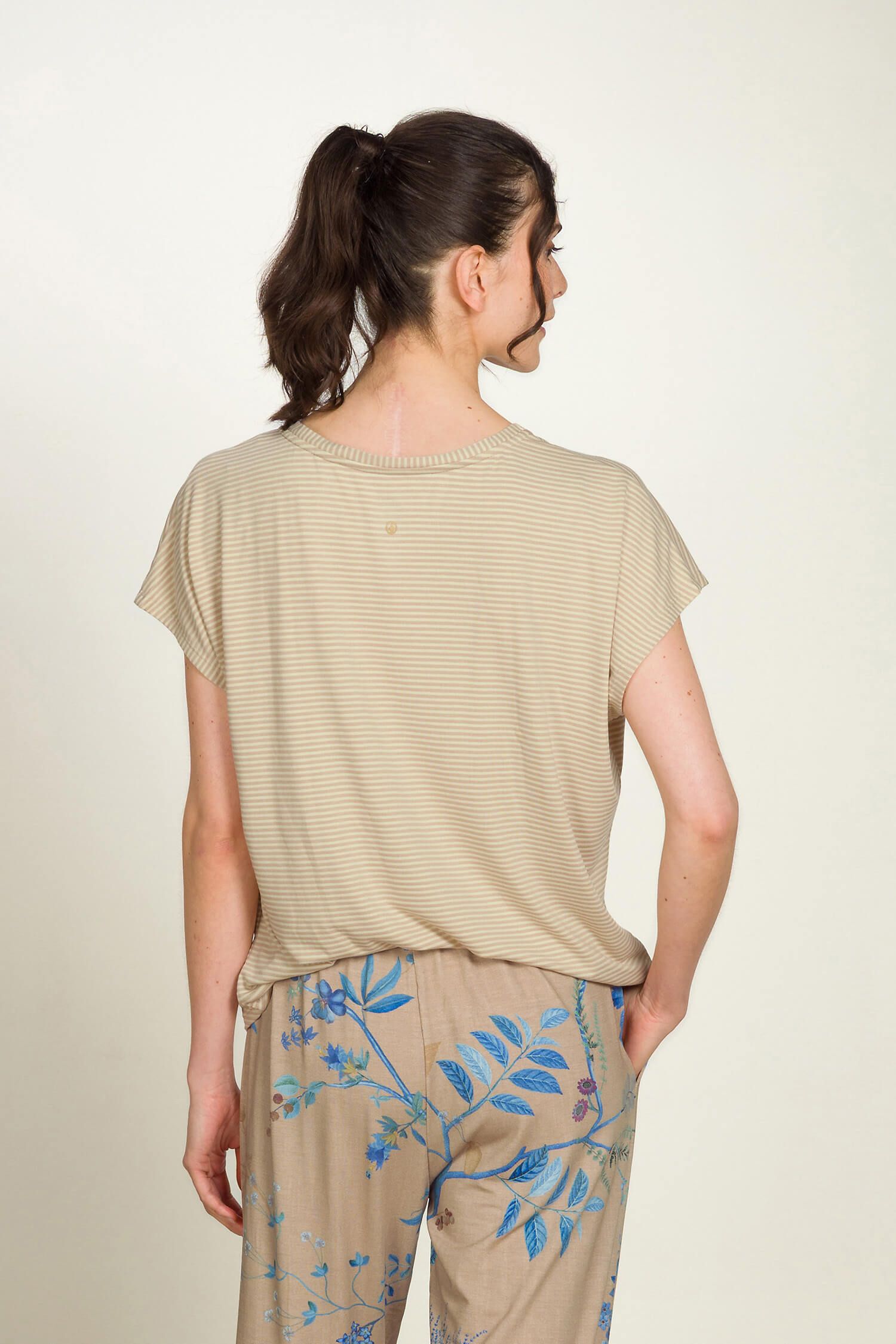 Tatum Short Sleeve Top Little Sumo Stripe Sand