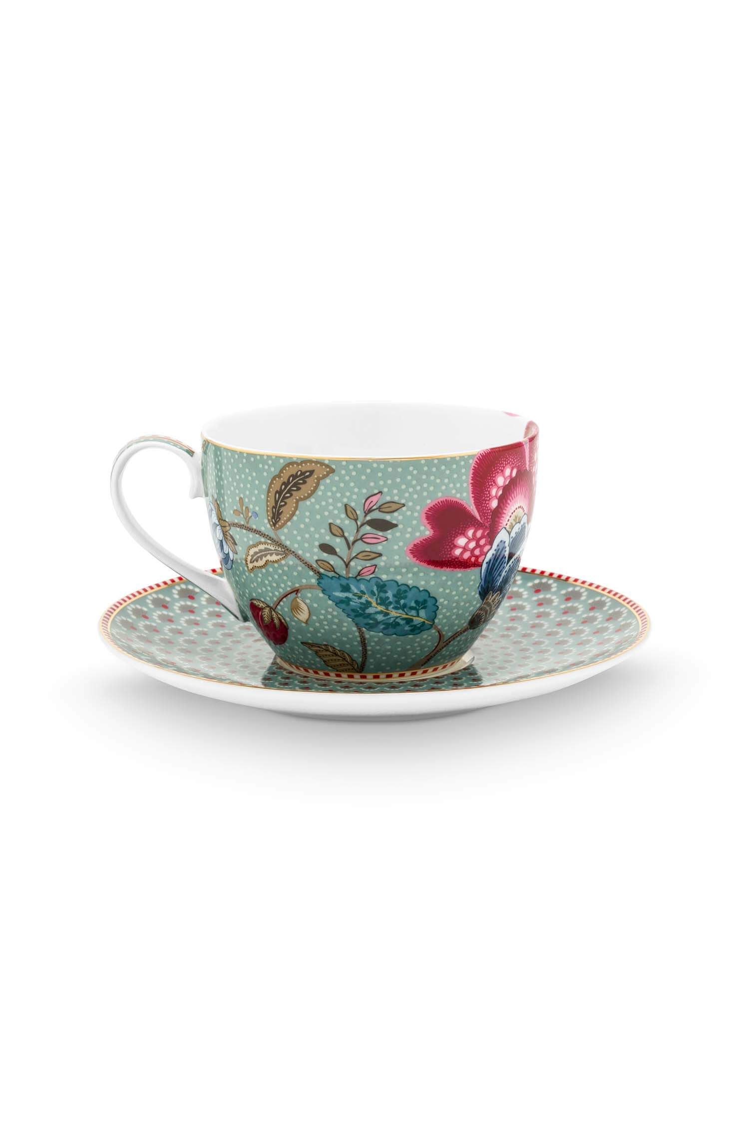 Cup and Saucer Blooming Tales Fantasy Blue 300ml