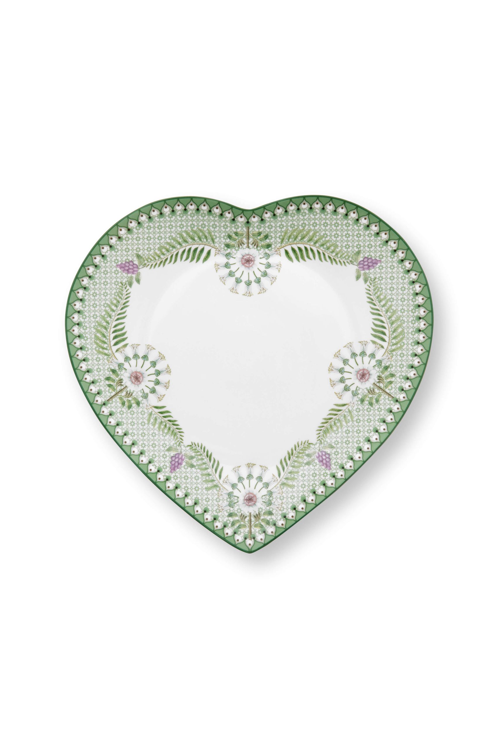 Set/2 Heart Shape Plates Lily&Lotus Light Green 21.5cm