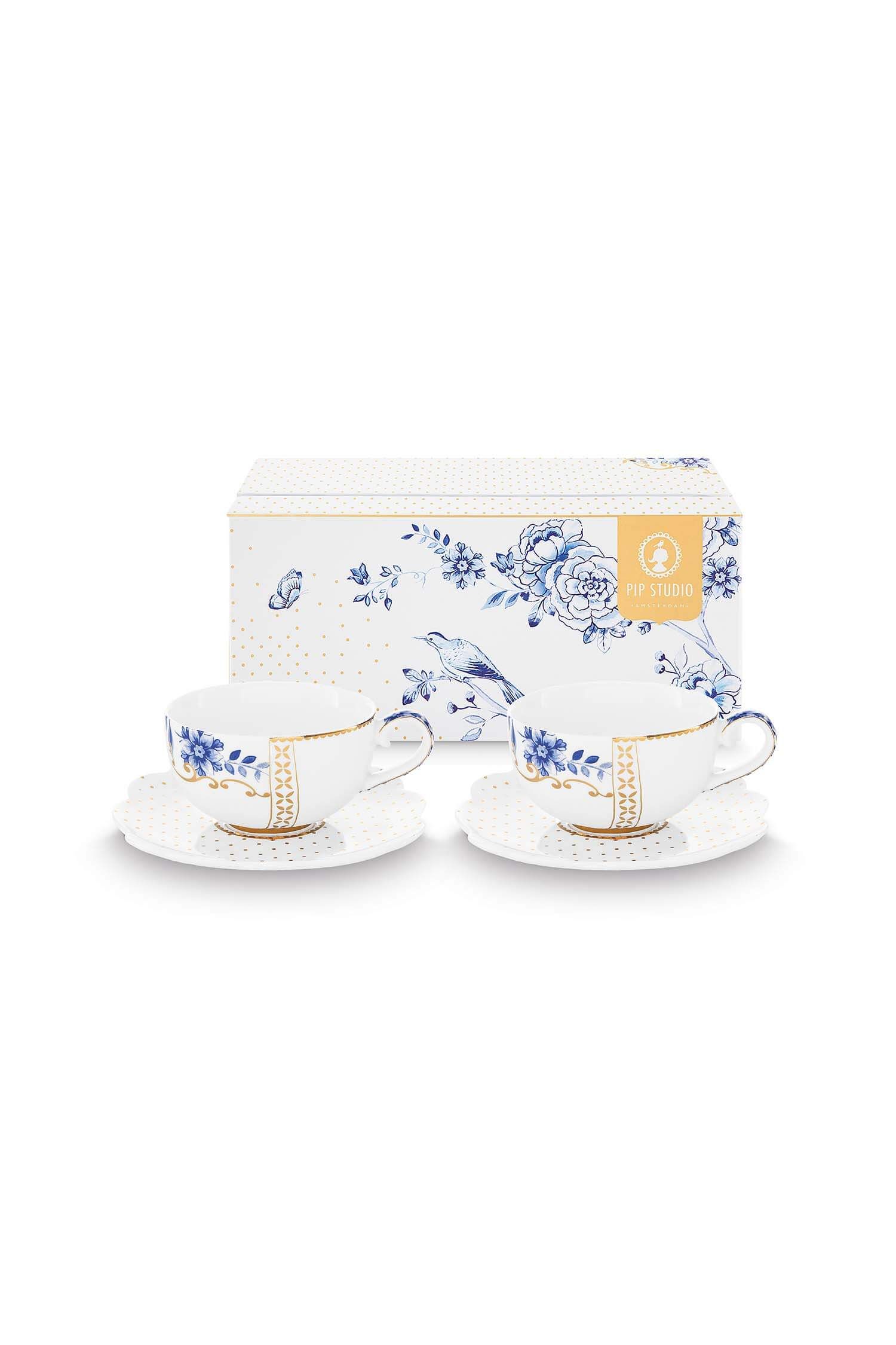 Set/2 Espresso Cups & Saucers Royal White 125ml