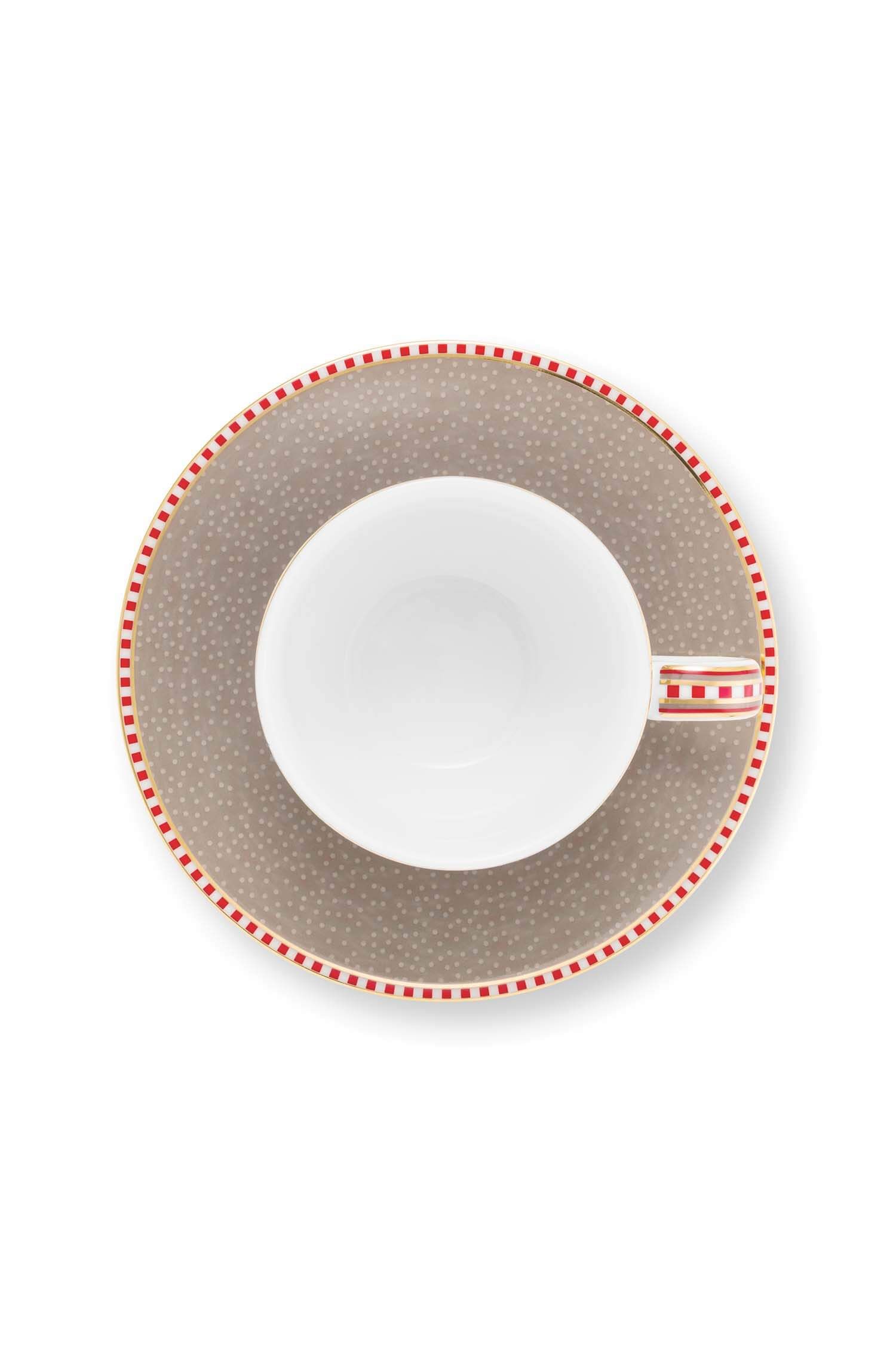 Set/2 Espresso Cups and Saucers Blooming Tales Khaki 120ml