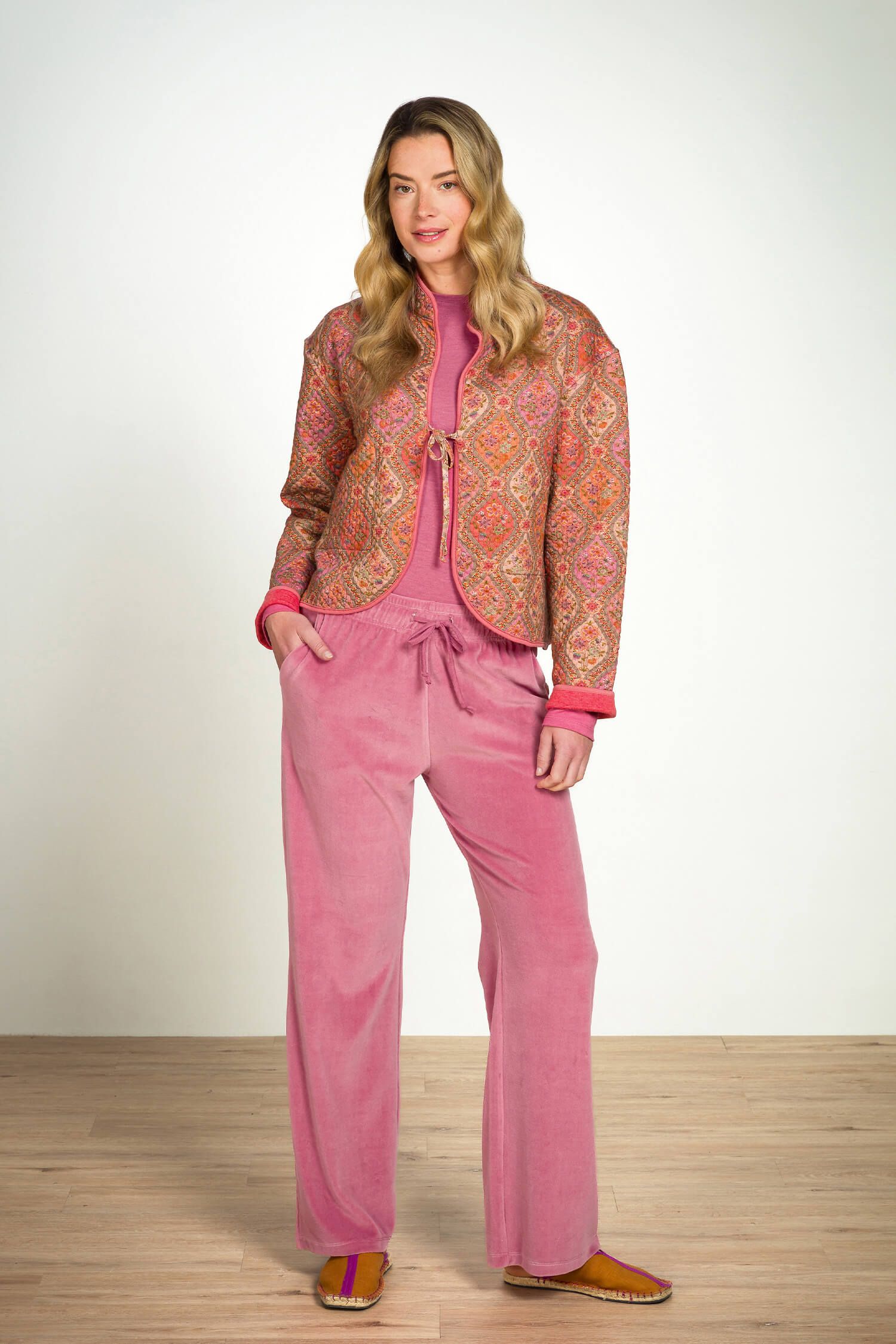 Britta Long Trousers Velvet Pink