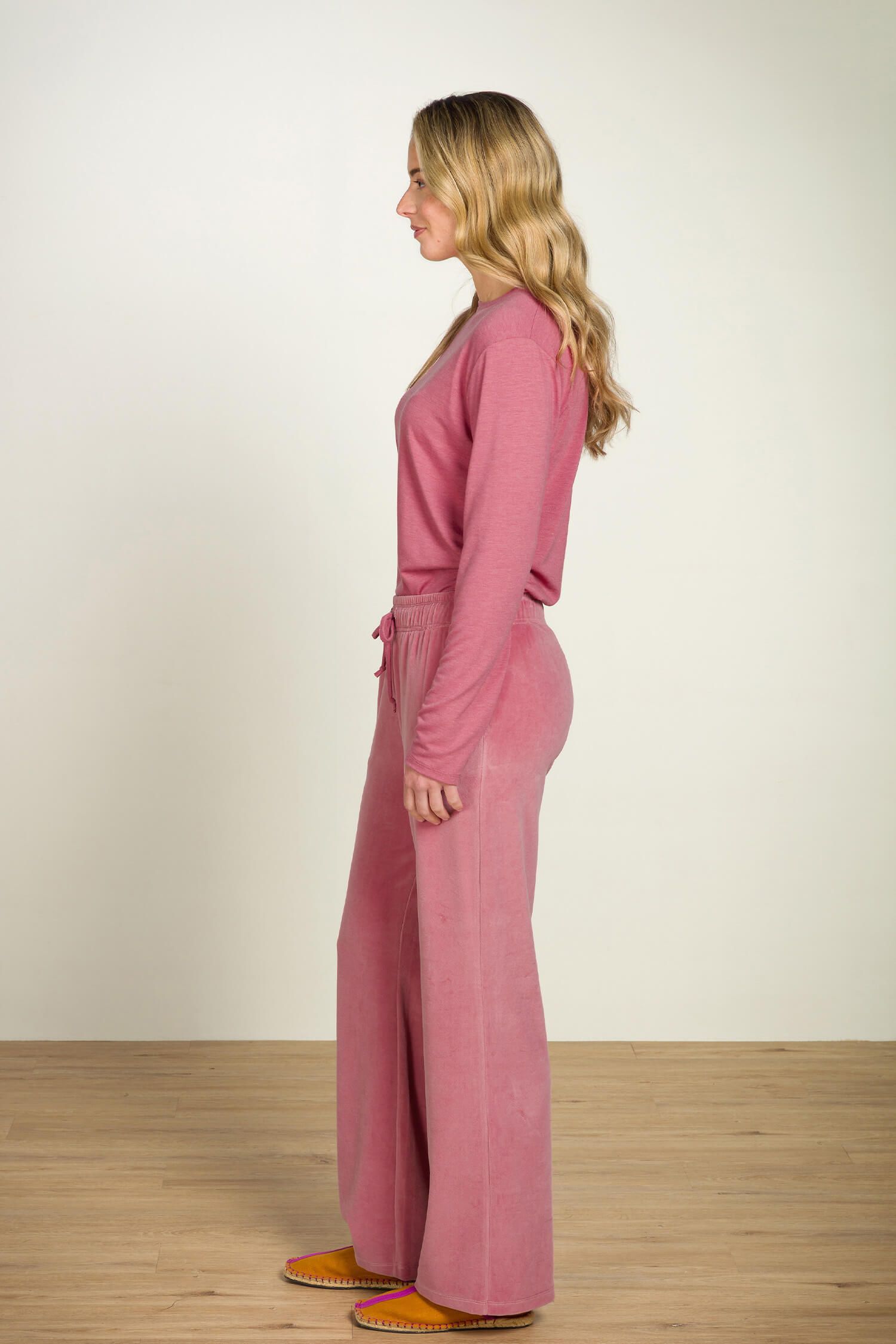 Britta Long Trousers Velvet Pink
