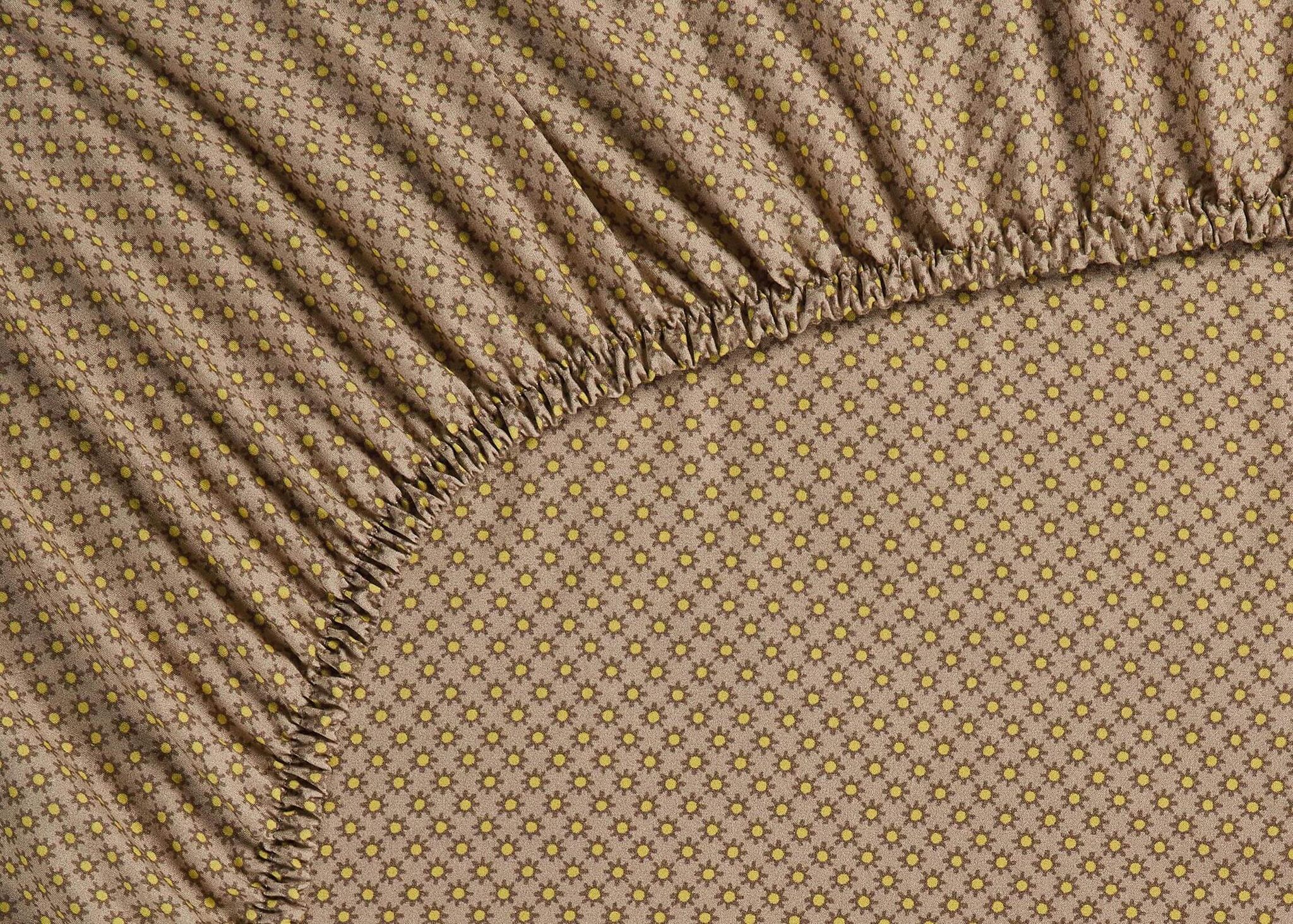Fitted sheet Twinkle Star Yellow Khaki
