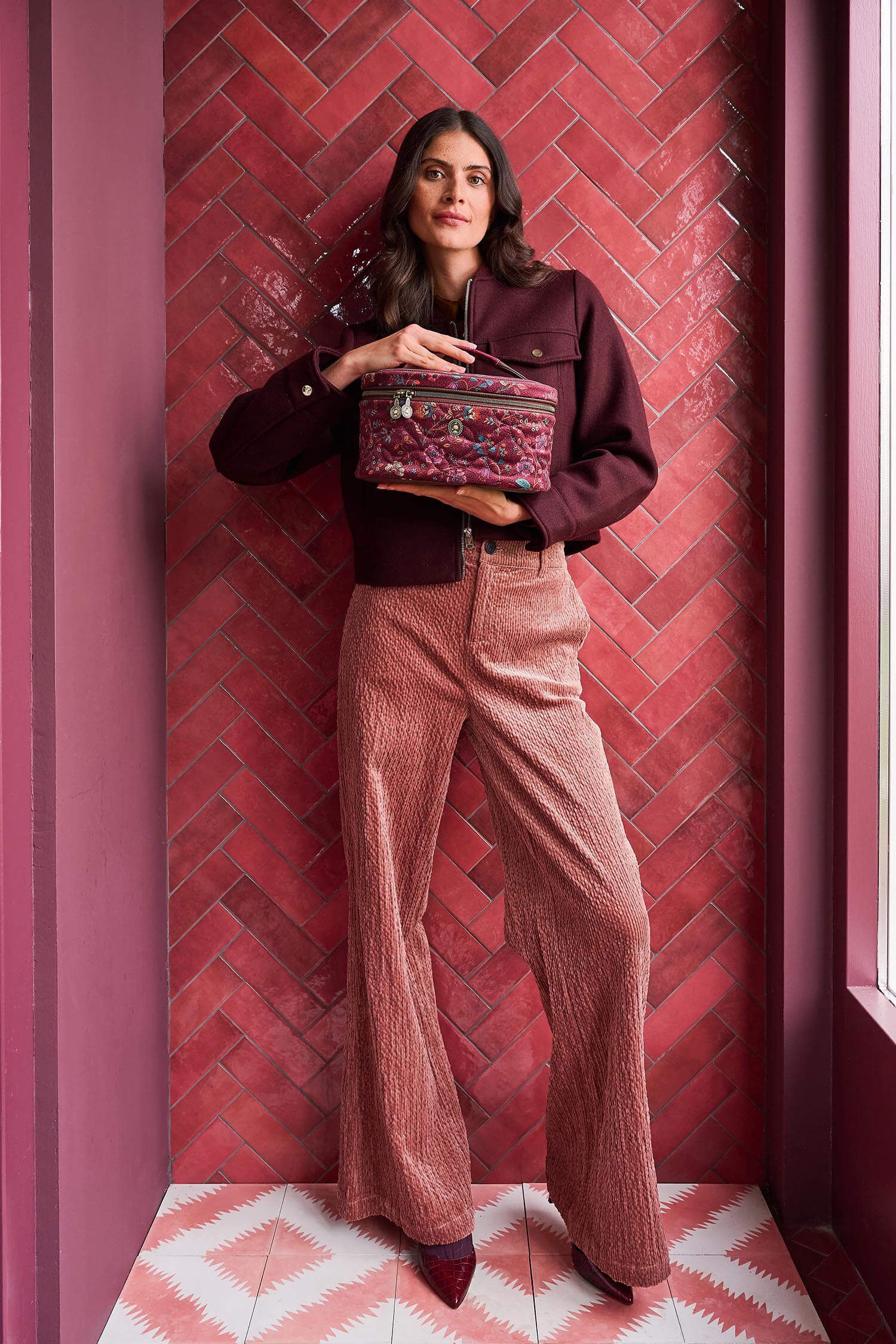 Beauty Case Cleo Flora Bangelore Pink