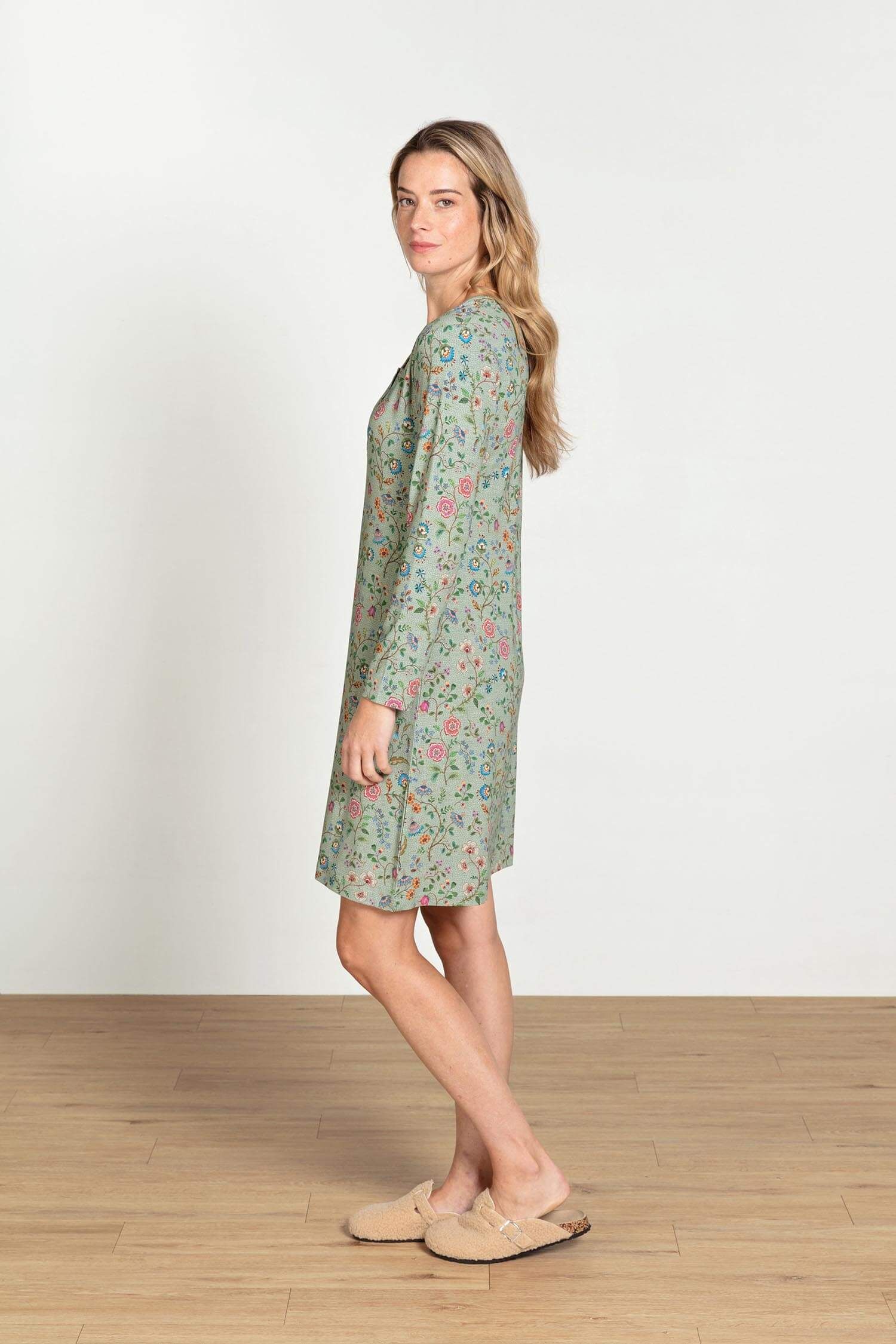 Desiree Long Sleeve Nightdress Flora Bangalore Green