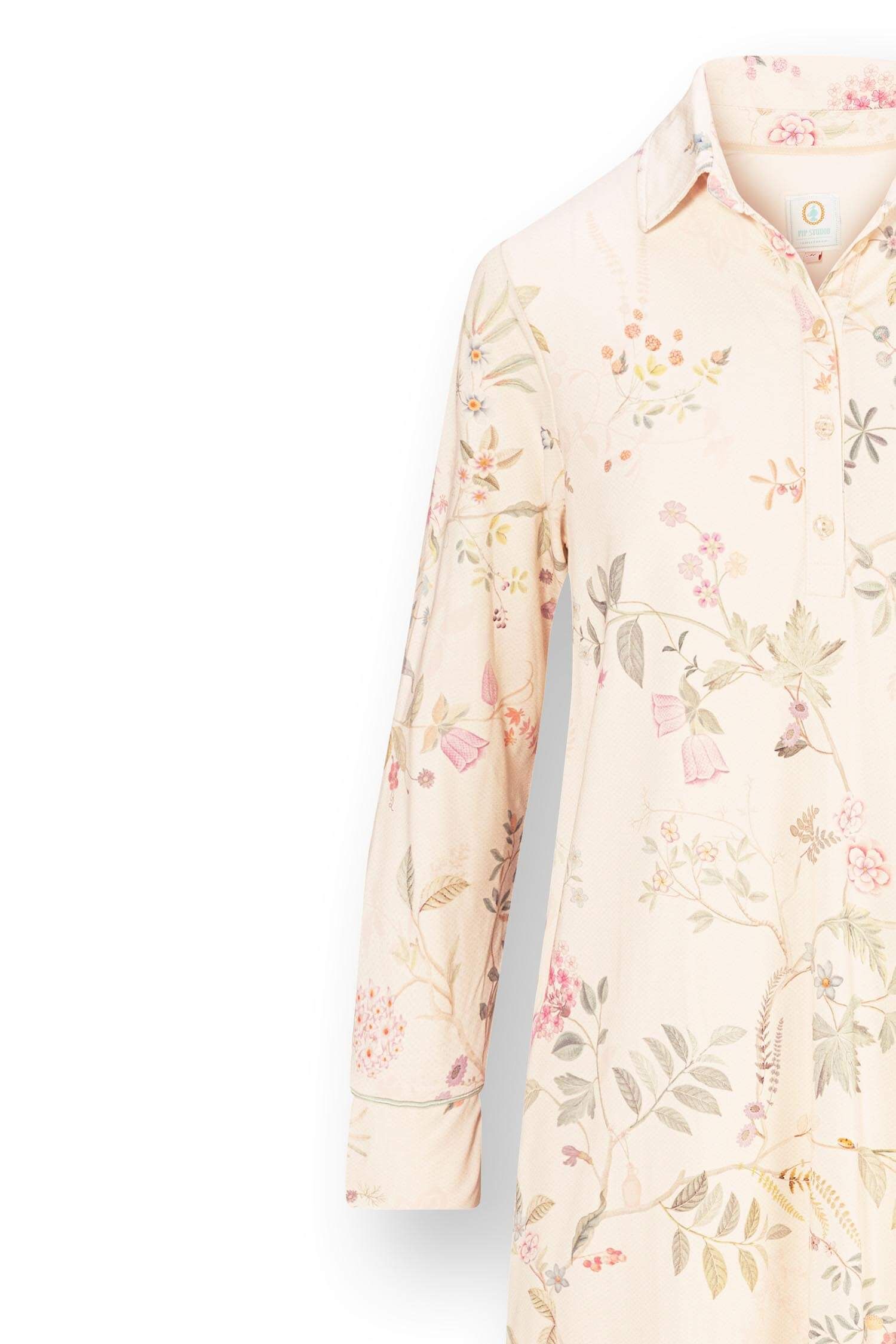Daaltje Long Sleeve Nightdress Bodhi Flower Off White