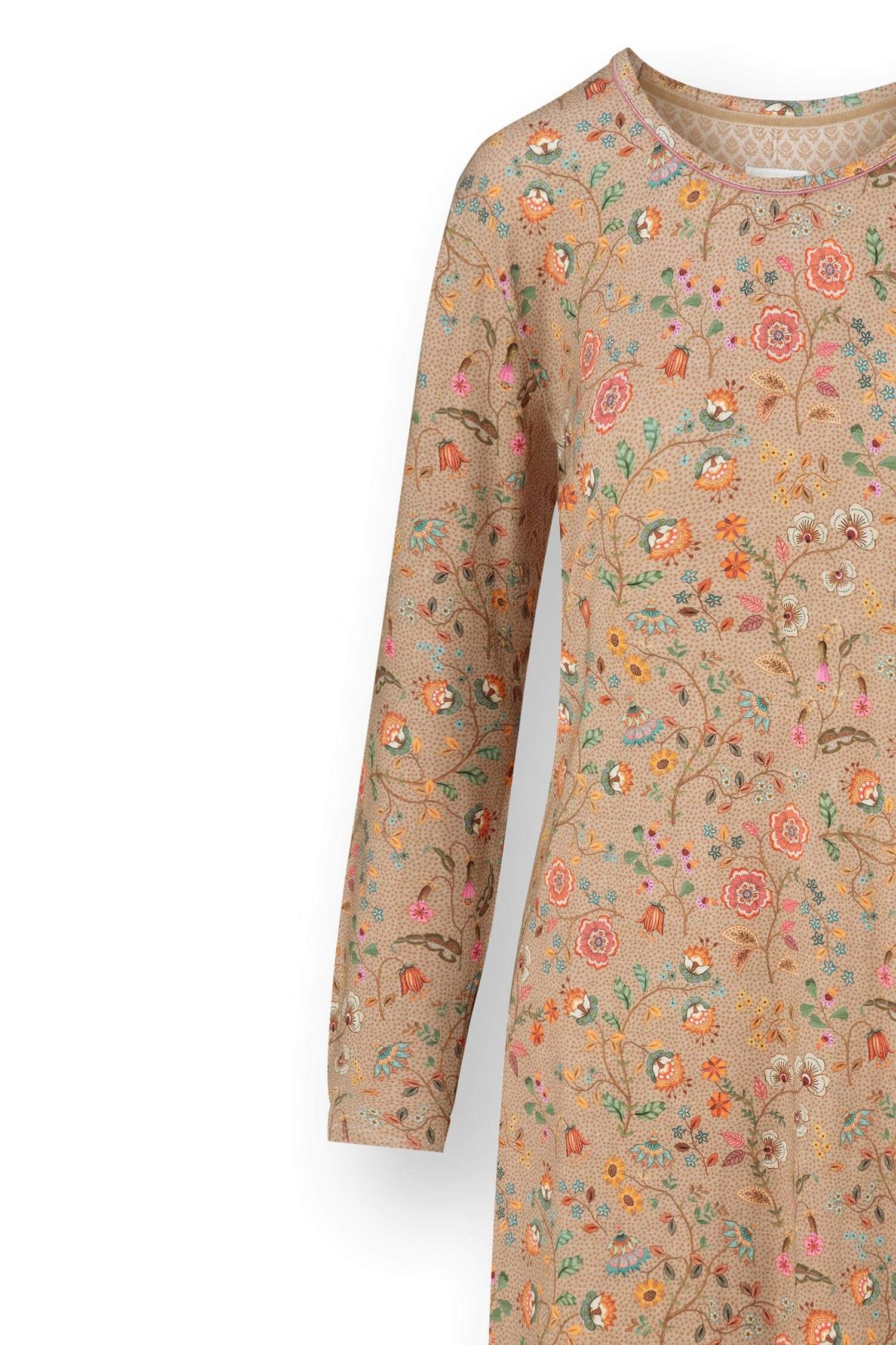 Destiny Long Sleeve Nightdress Flora Bangalore Sand