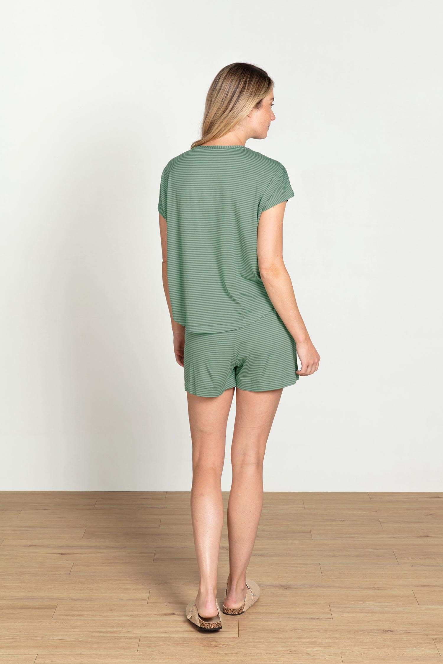 Tatum Short Sleeve Top Little Sumo Stripe Green