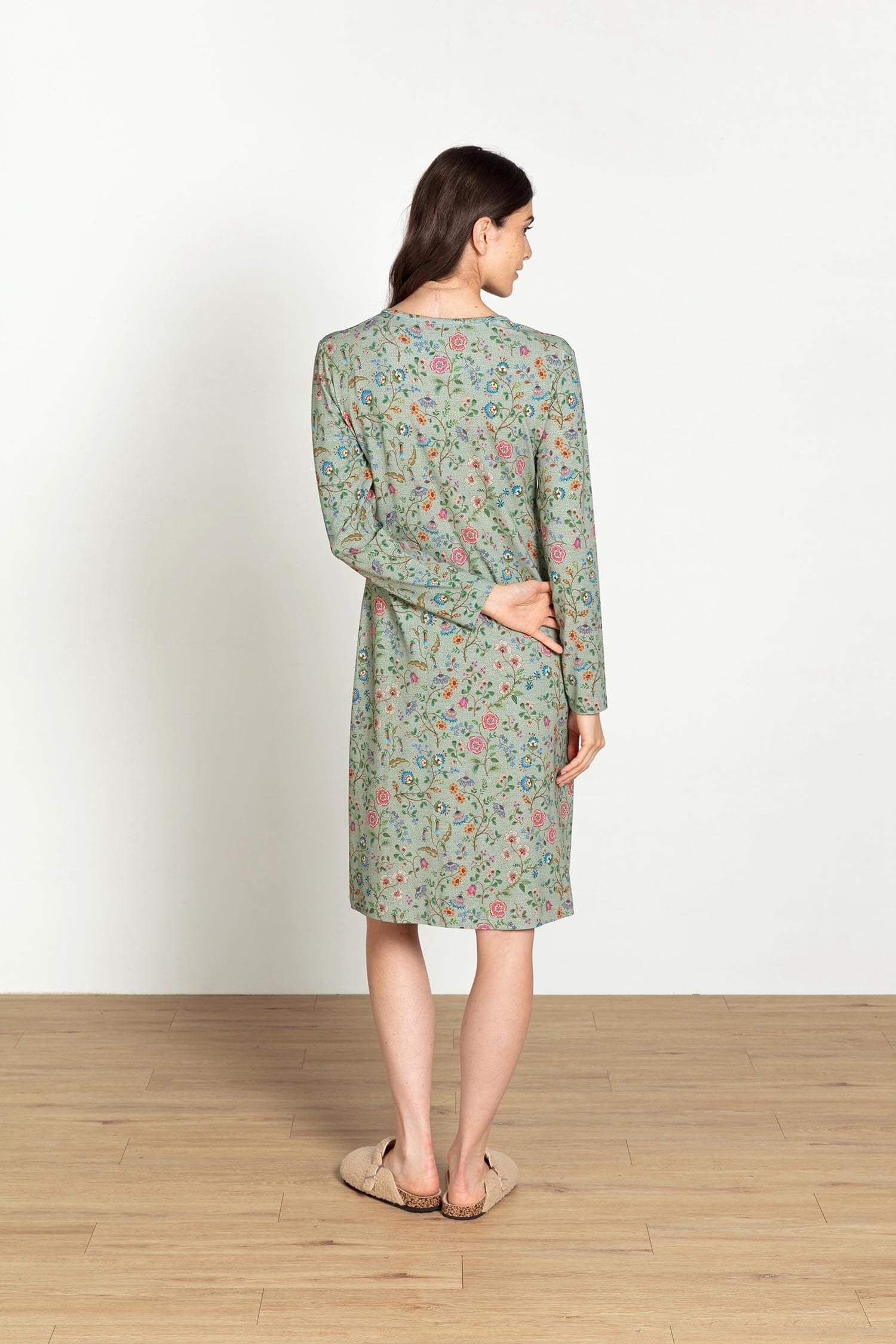 Destiny Long Sleeve Nightdress Flora Bangalore Green
