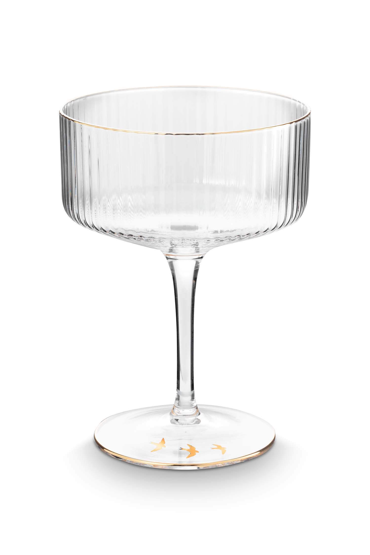 Champagne Coupe Ribbed Gold
