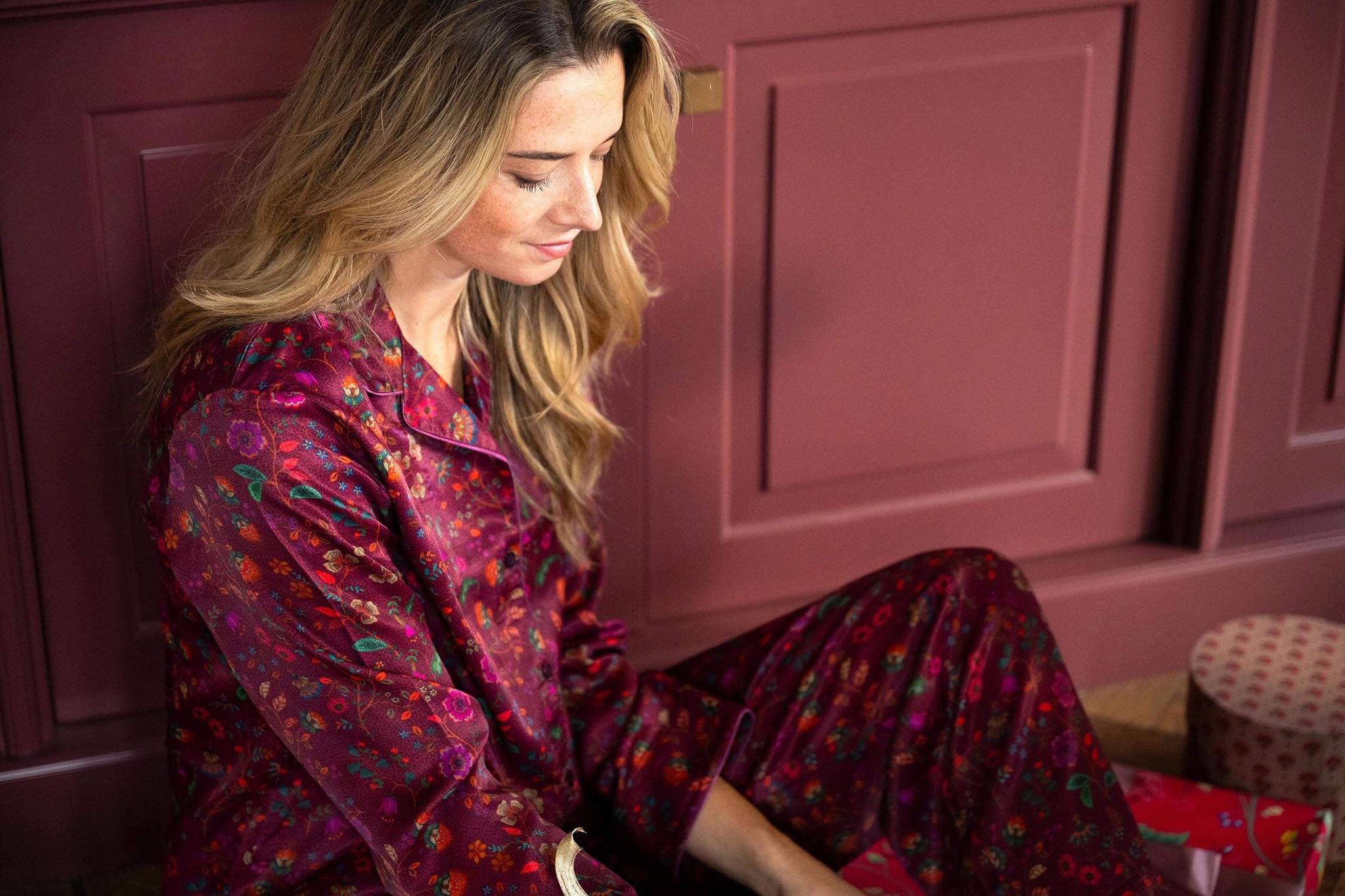 Bente Long Trousers Flora Bangalore Dark Pink
