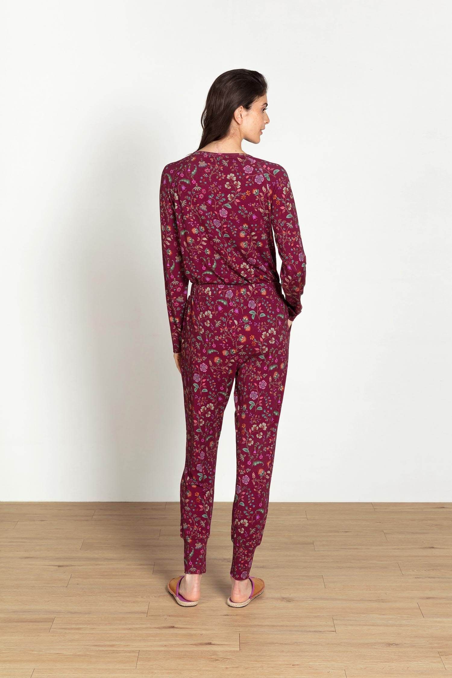 Tina Long Sleeve Top Flora Bangalore Dark Pink