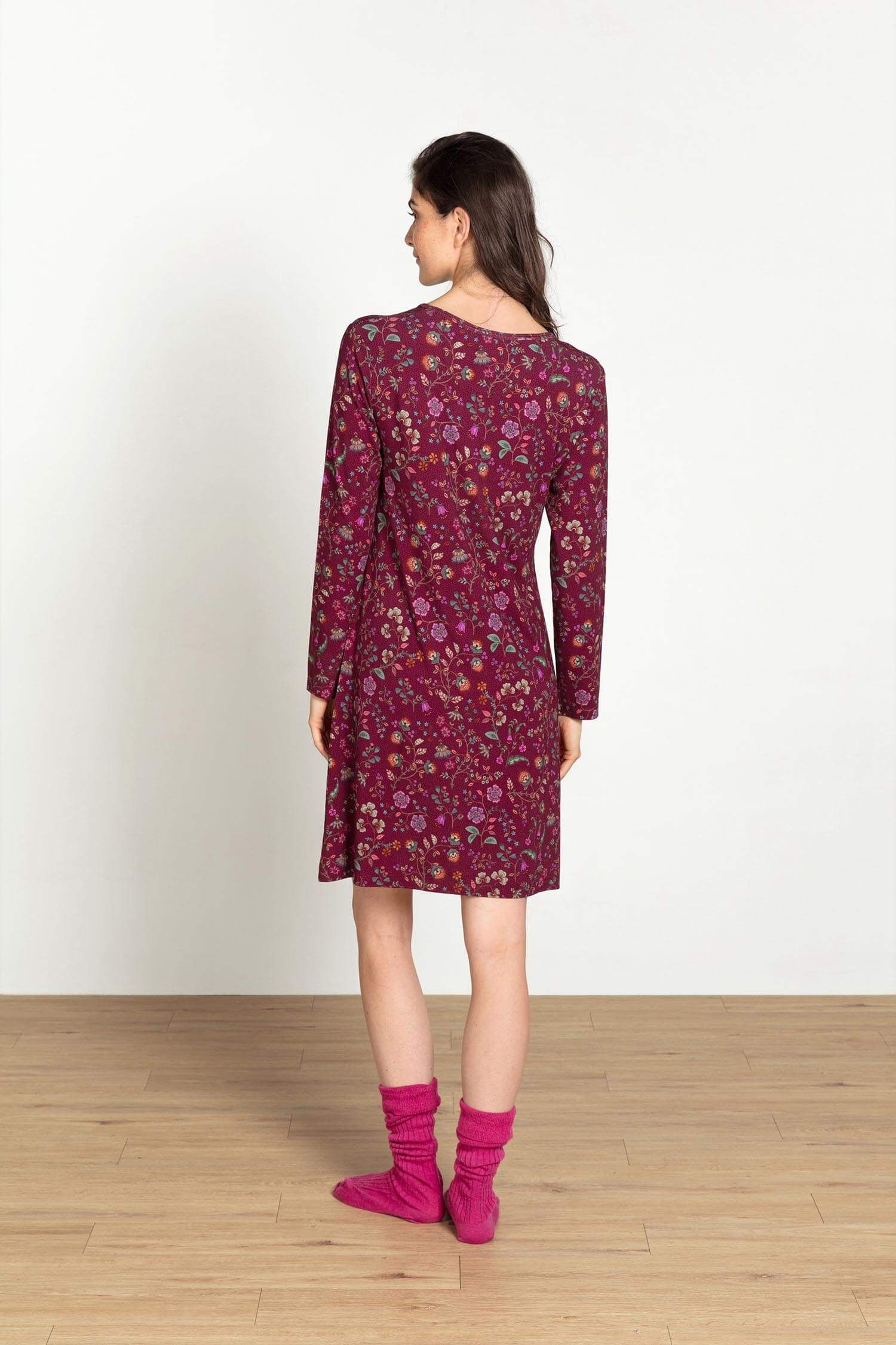 Desiree Long Sleeve Nightdress Flora Bangalore Dark Pink