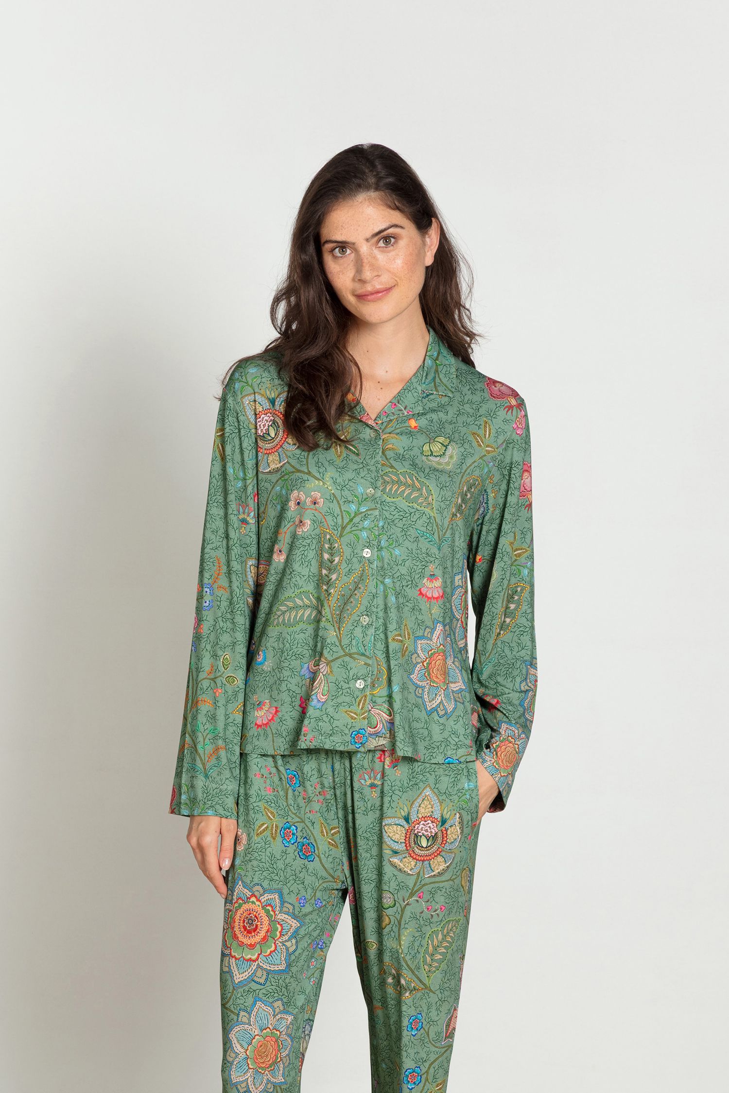 Faye Long Sleeve Top Mumbai Morning Green