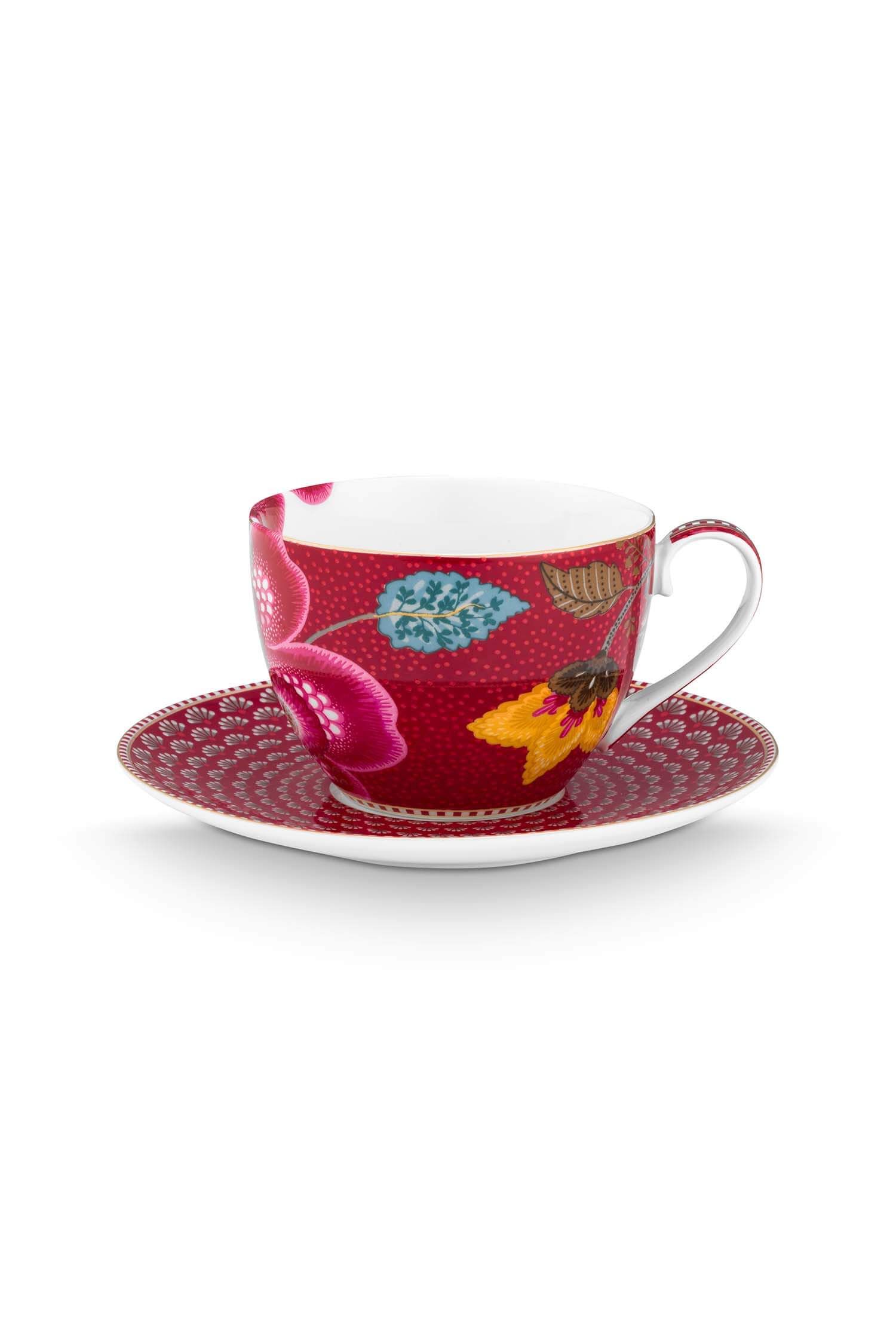 Cup & Saucer Blooming Tales Fantasy Dark Red 300ml