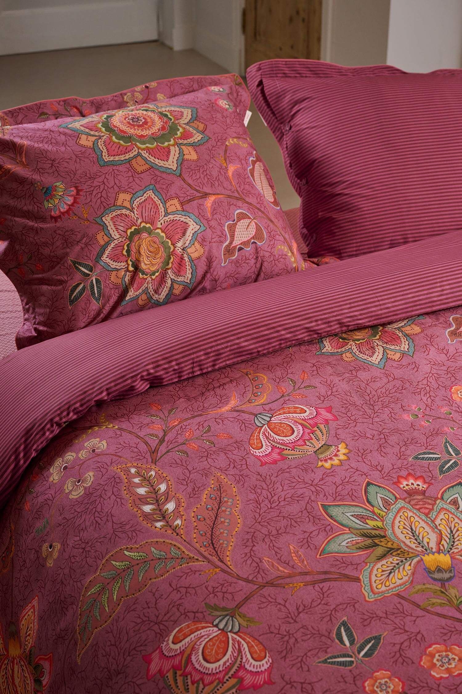 Duvet Cover Set Mumbai Evening Dark Pink