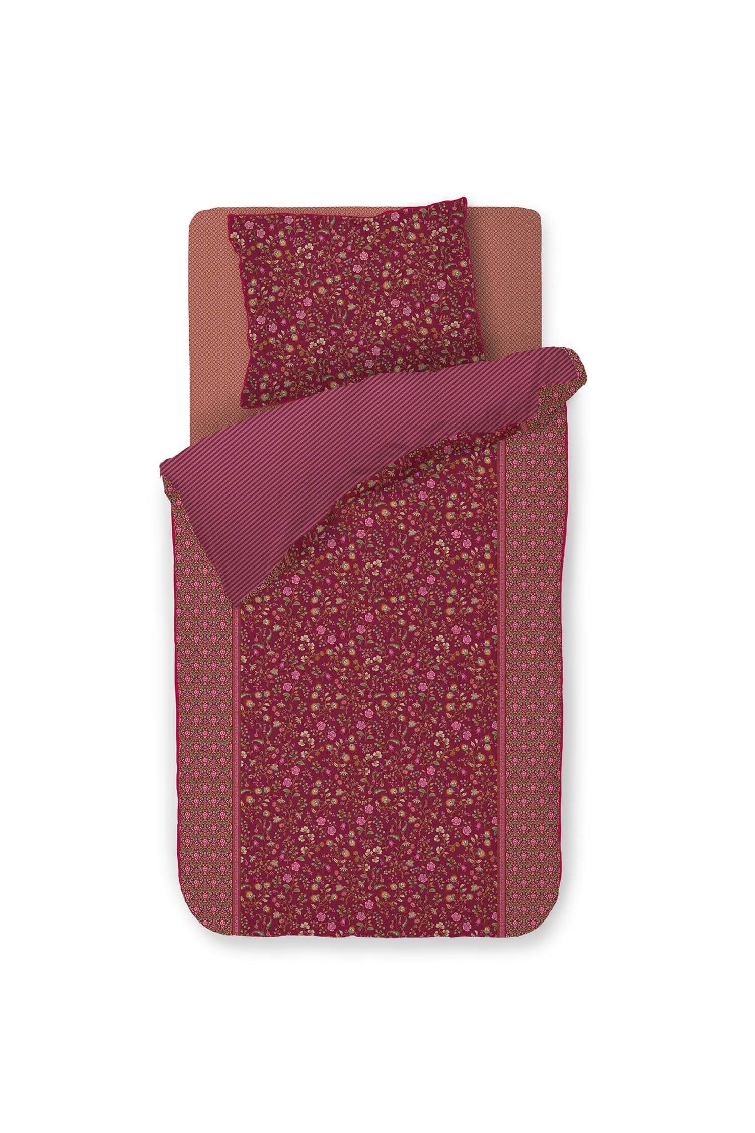 Duvet Cover Set Flora Bangalore Dark Pink