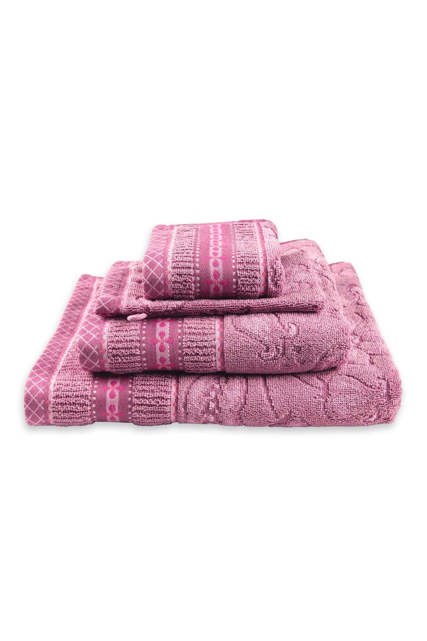 Guesttowel Set/3 Jasmin Jacquard Light Pink 30x50cm