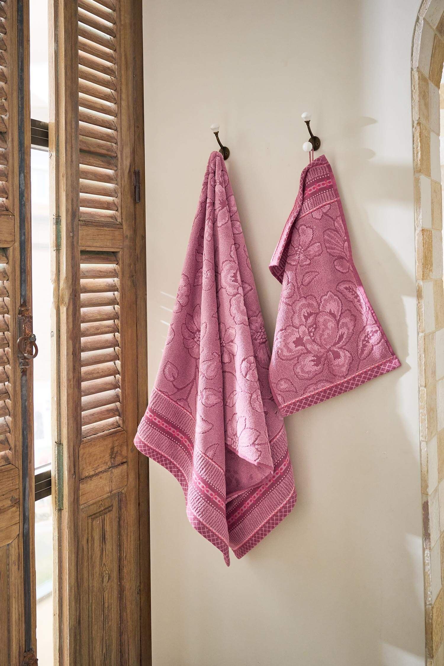 Guesttowel Set/3 Jasmin Jacquard Light Pink 30x50cm