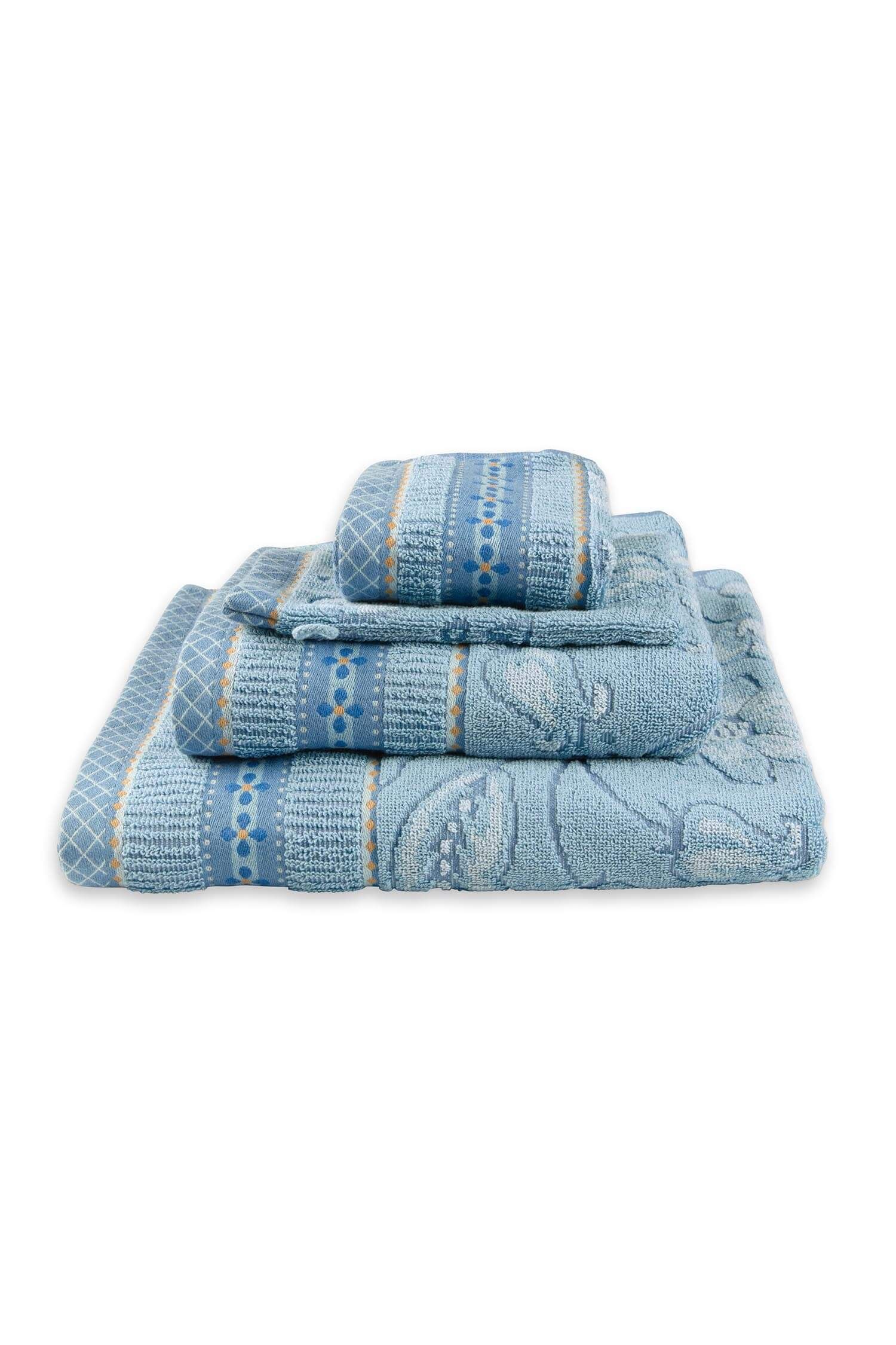 Large Bath Towel Jasmin Jacquard Light Blue 70x140cm