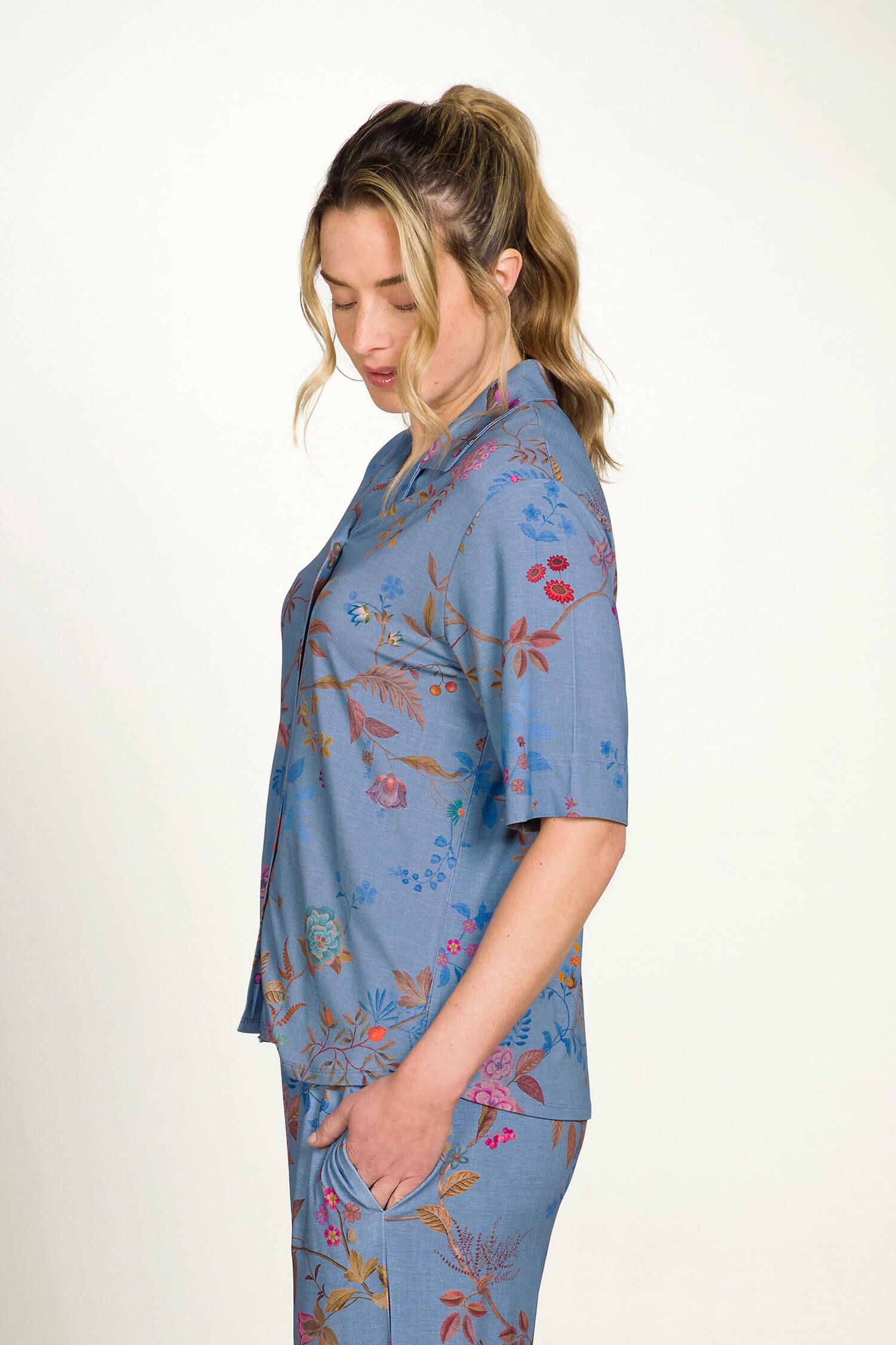 Flora Short Sleeve Top Bodhi Flower Blue