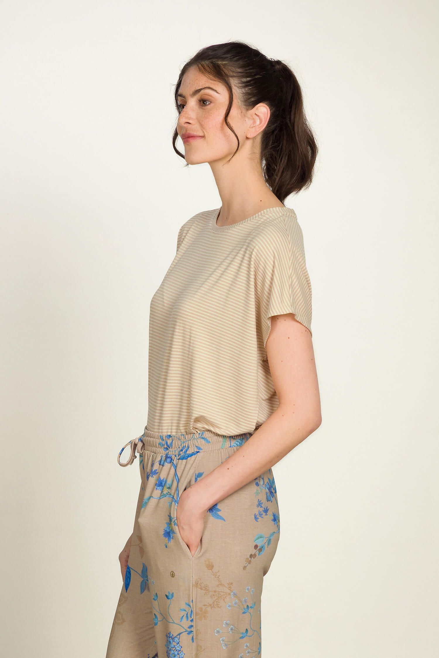 Tatum Short Sleeve Top Little Sumo Stripe Sand