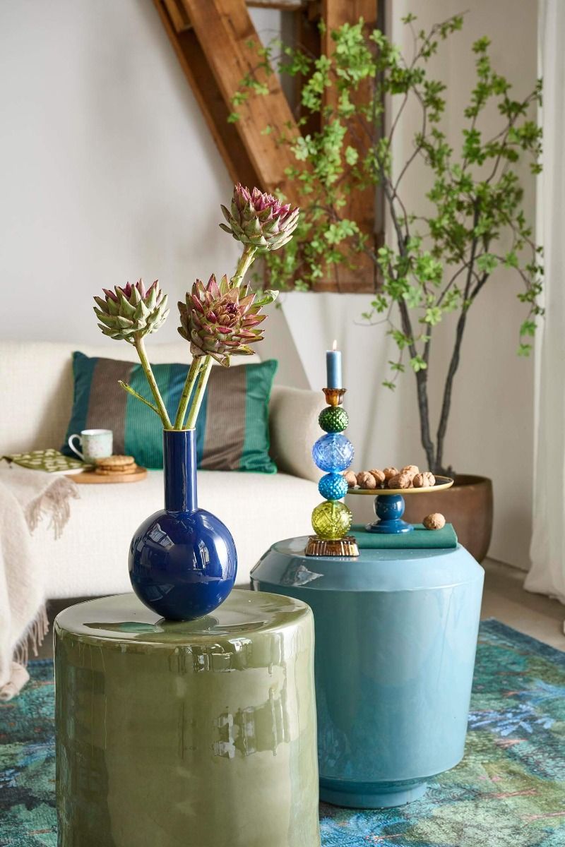 Vase Metal Dark Blue 26cm