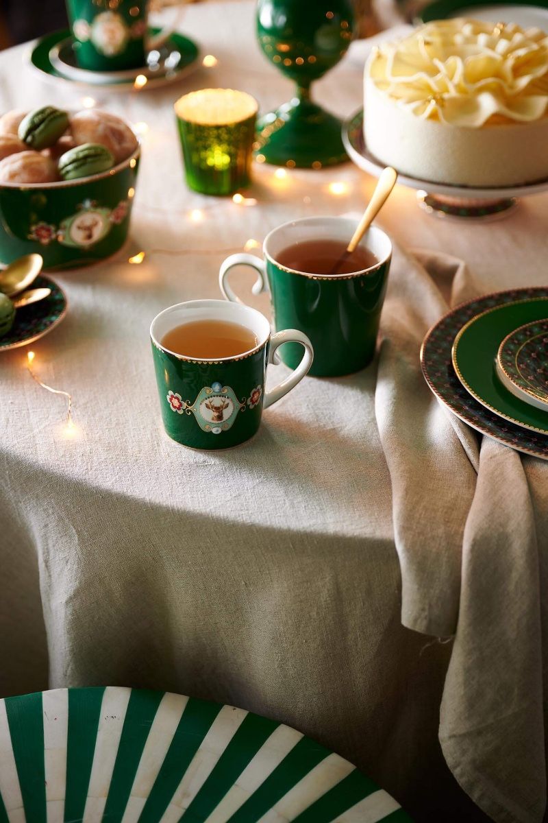 Mug Love Birds Medallion Deer Dark Green 150ml