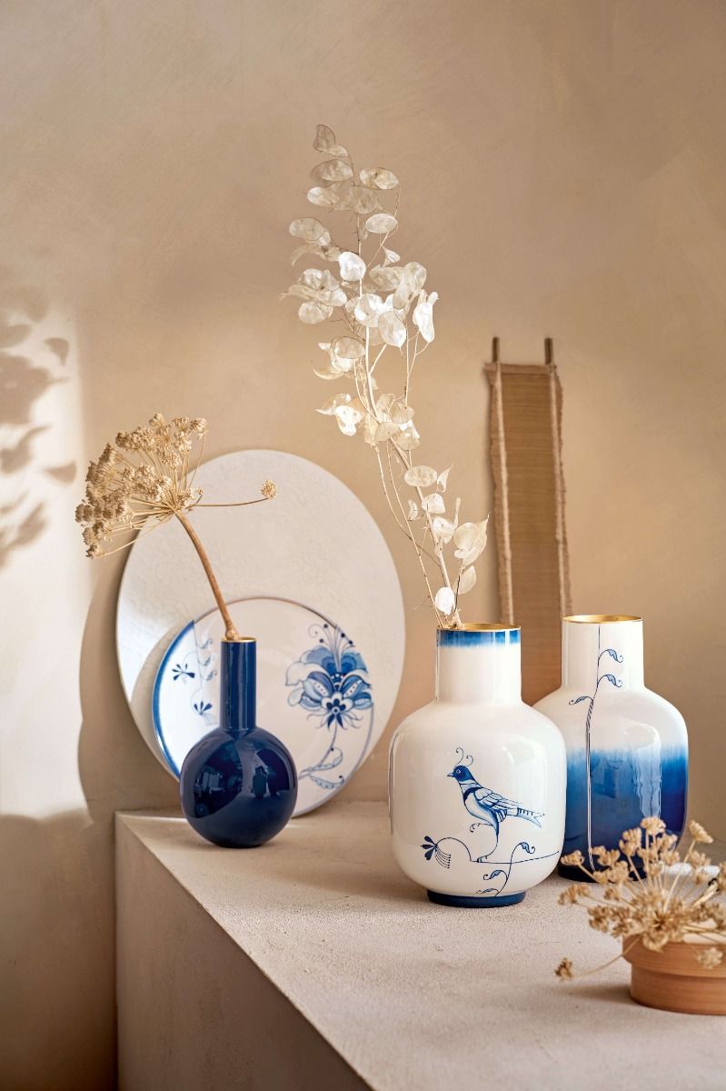 Vase Metal Dark Blue 26cm